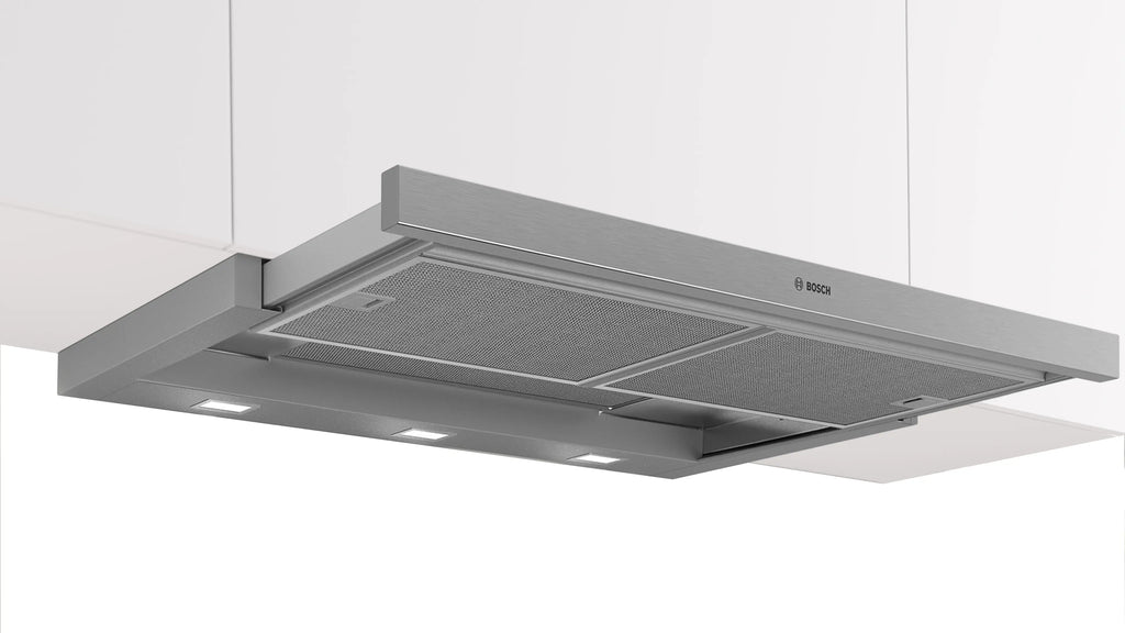 Bosch DFS097A51B telescopic cooker hood in silver metallic, 898 mm wide