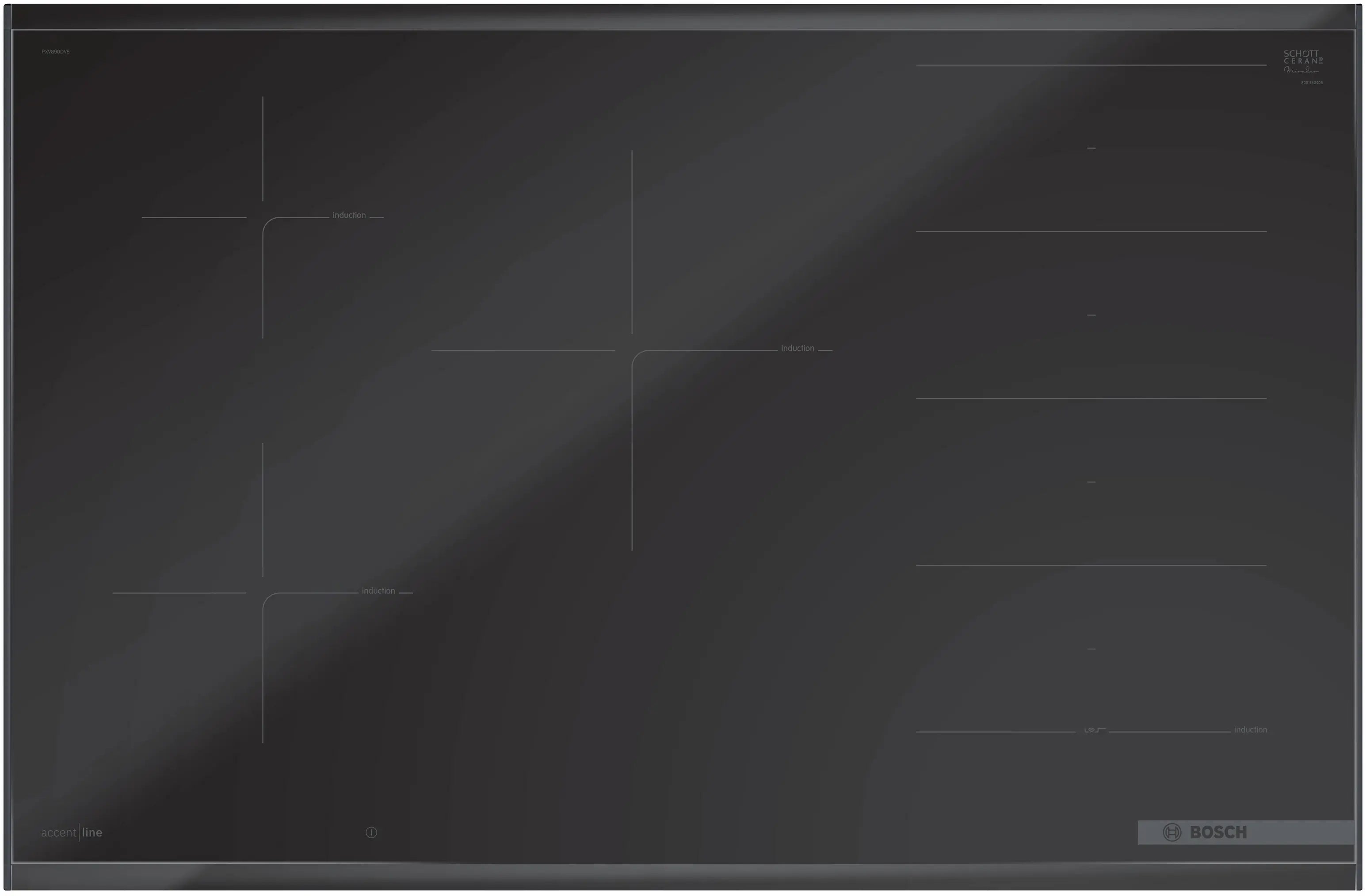 Bosch PXV890DV5E induction hob, surface mount with frame, further view 3