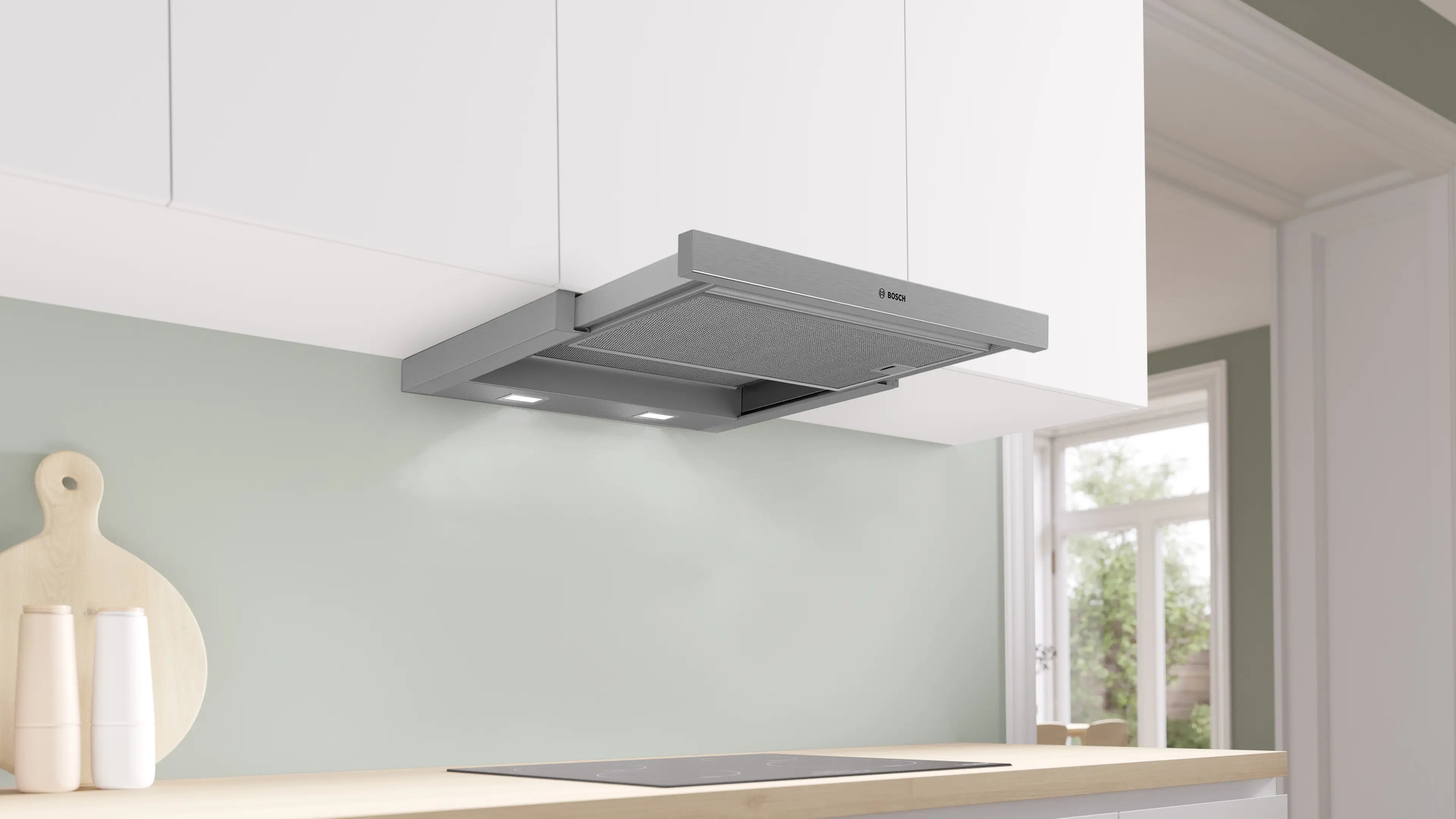 Bosch DFS067A51B telescopic cooker hood in silver metallic, further view 2