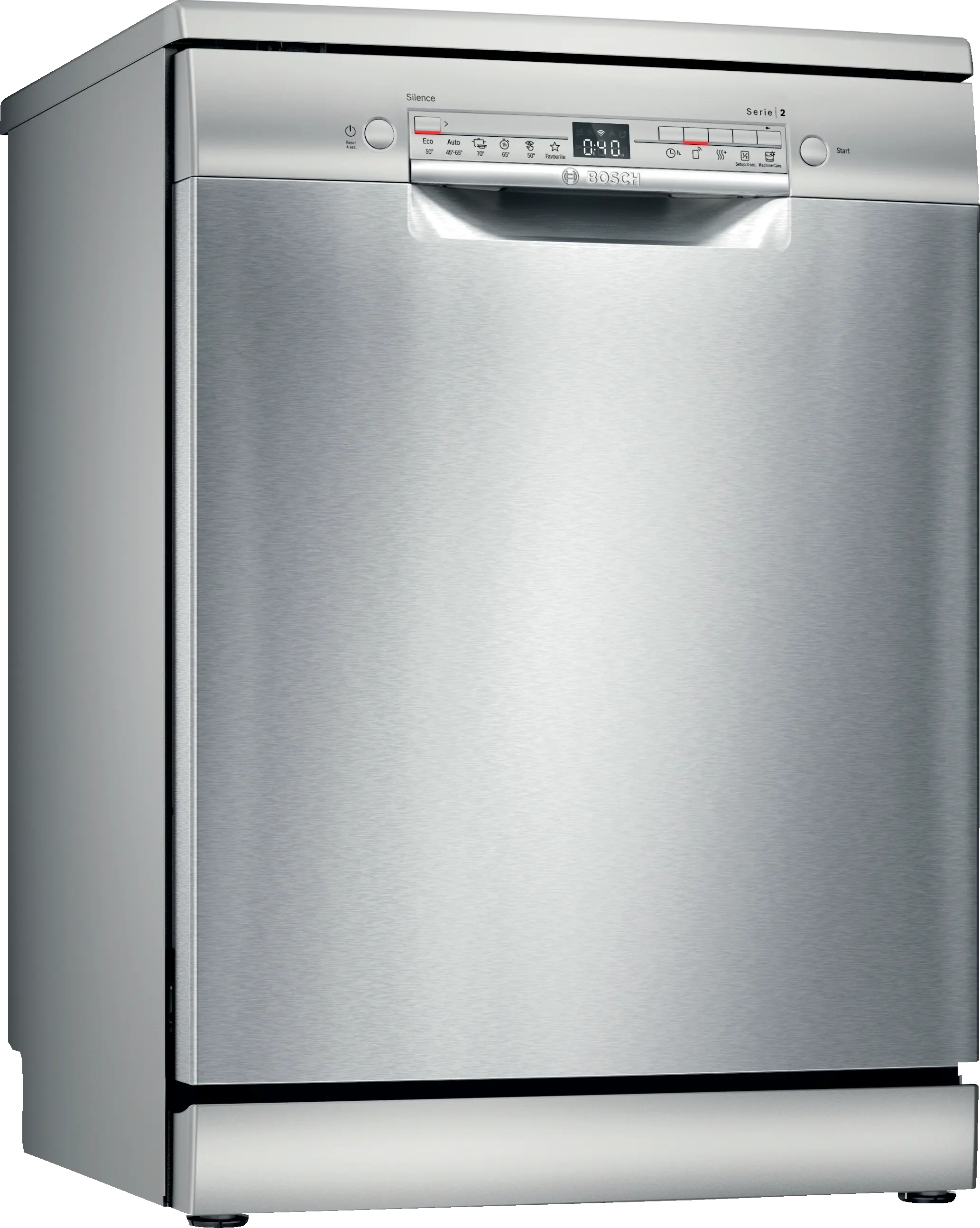 Bosch SMS2HTI79E free-standing dishwasher in brushed steel, 600 mm wide