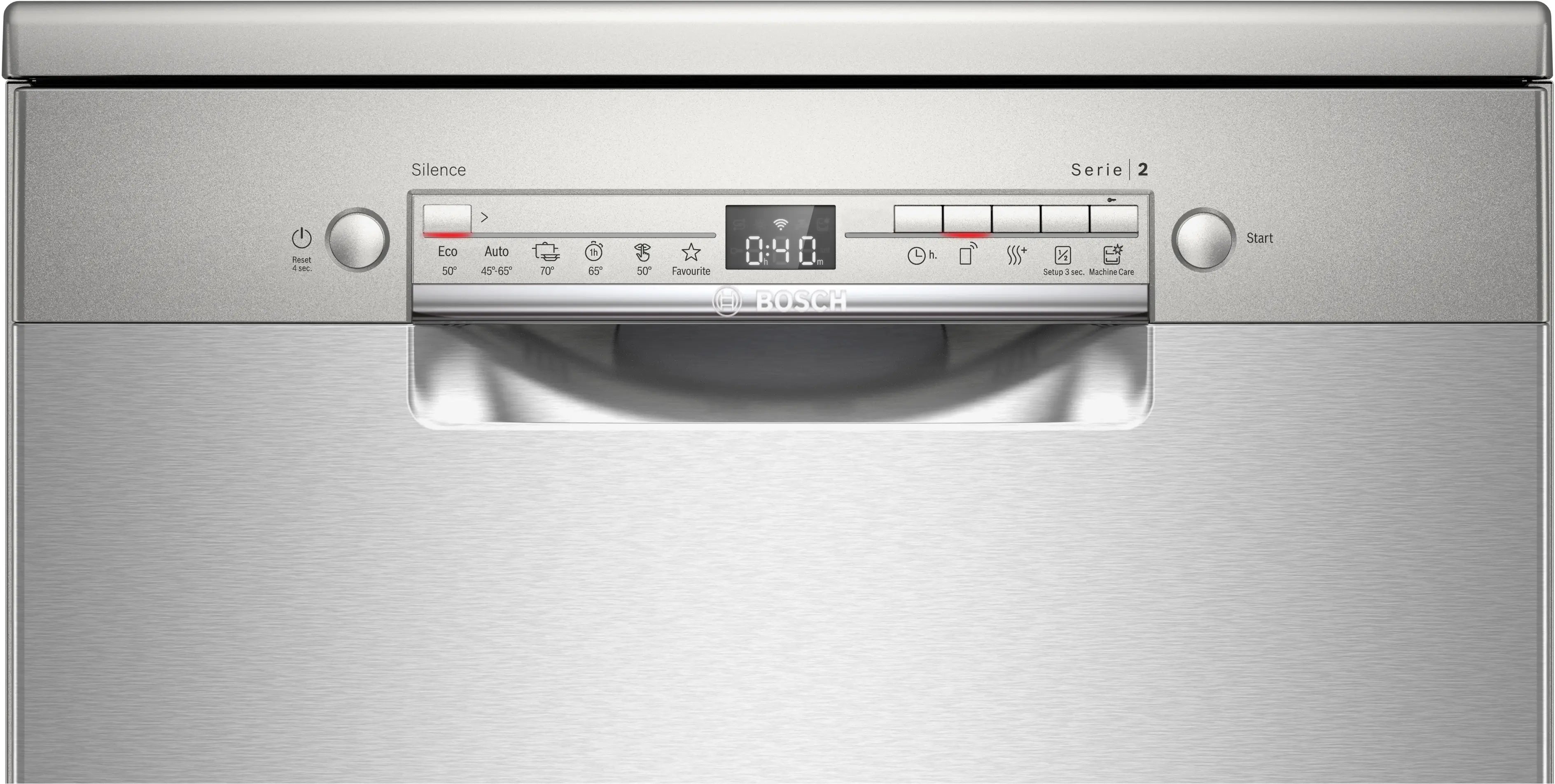 Bosch SMS2HTI79E free-standing dishwasher in brushed steel, further view 3