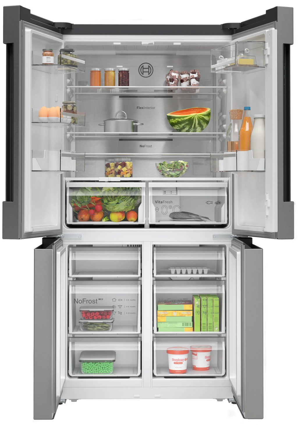KFN96APEAG Series 4 French door bottom freezer, multi door 183 x 90.5 cm Stainless steel