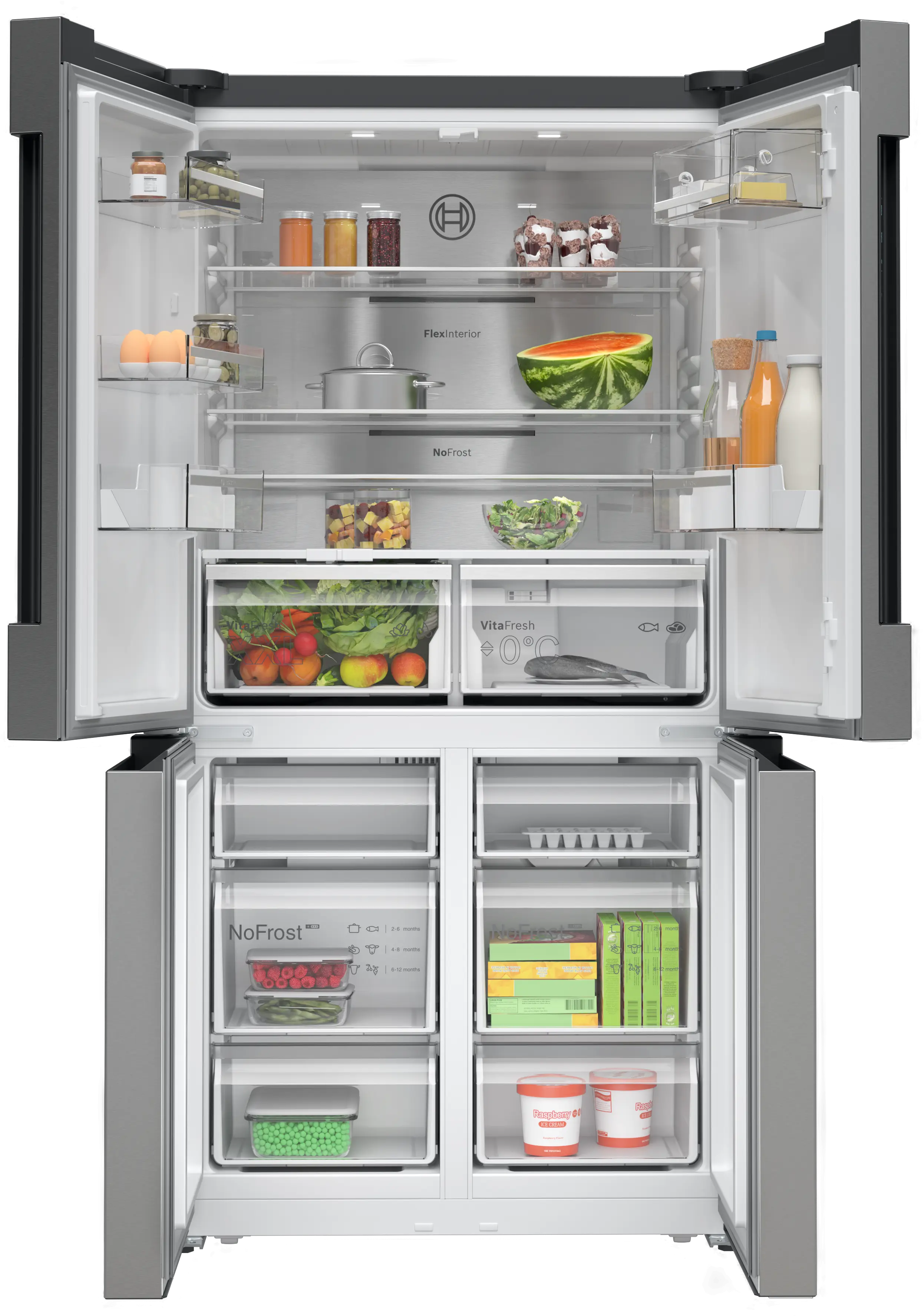 KFN96APEAG Series 4 French door bottom freezer, multi door 183 x 90.5 cm Stainless steel