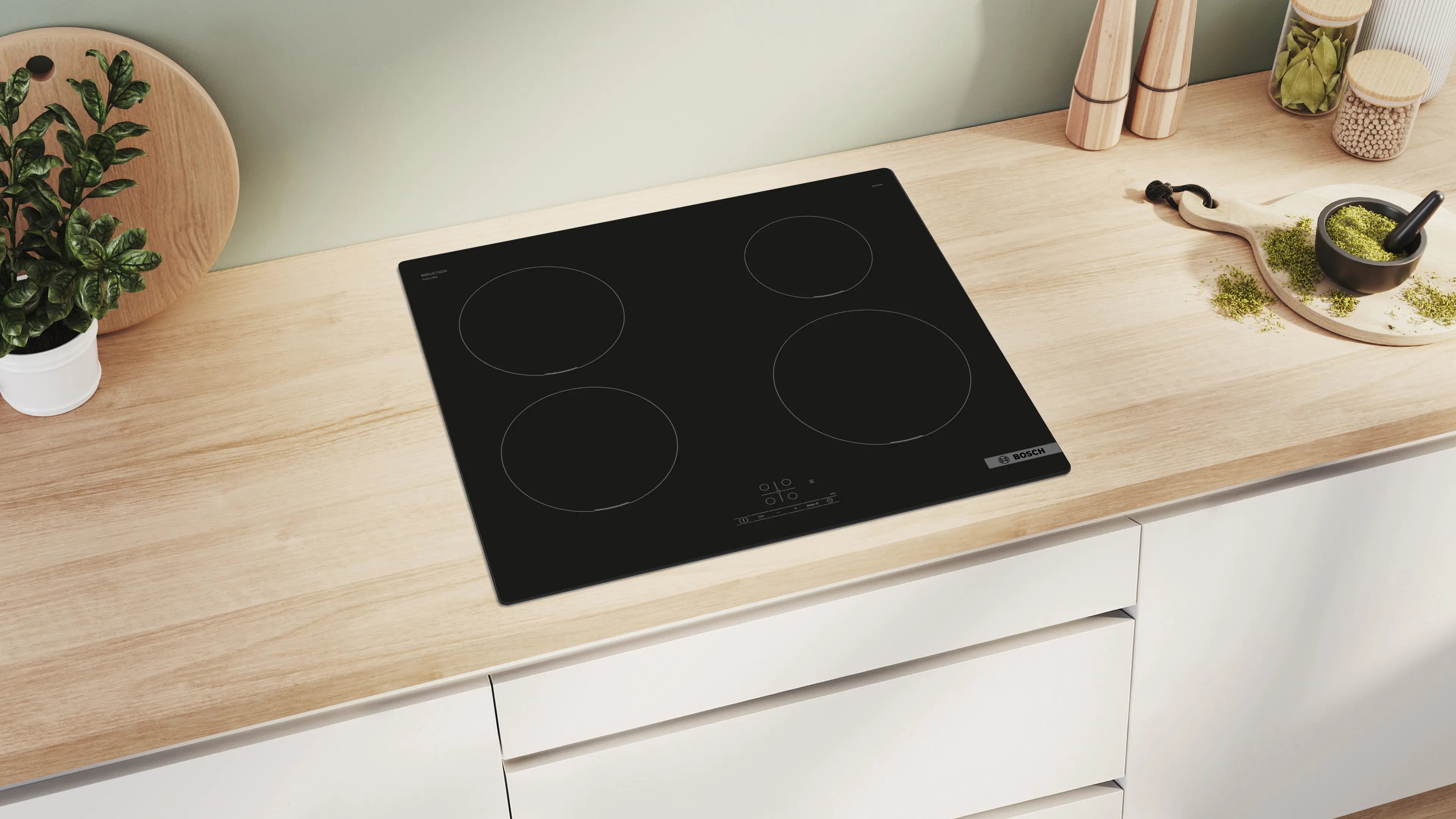PUE611BB5J Series 4 Induction hob 60 cm surface mount without frame