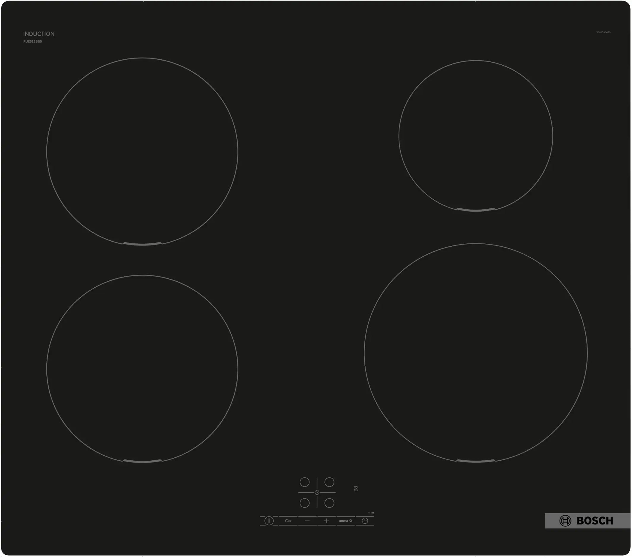 PUE611BB5J Series 4 Induction hob 60 cm surface mount without frame