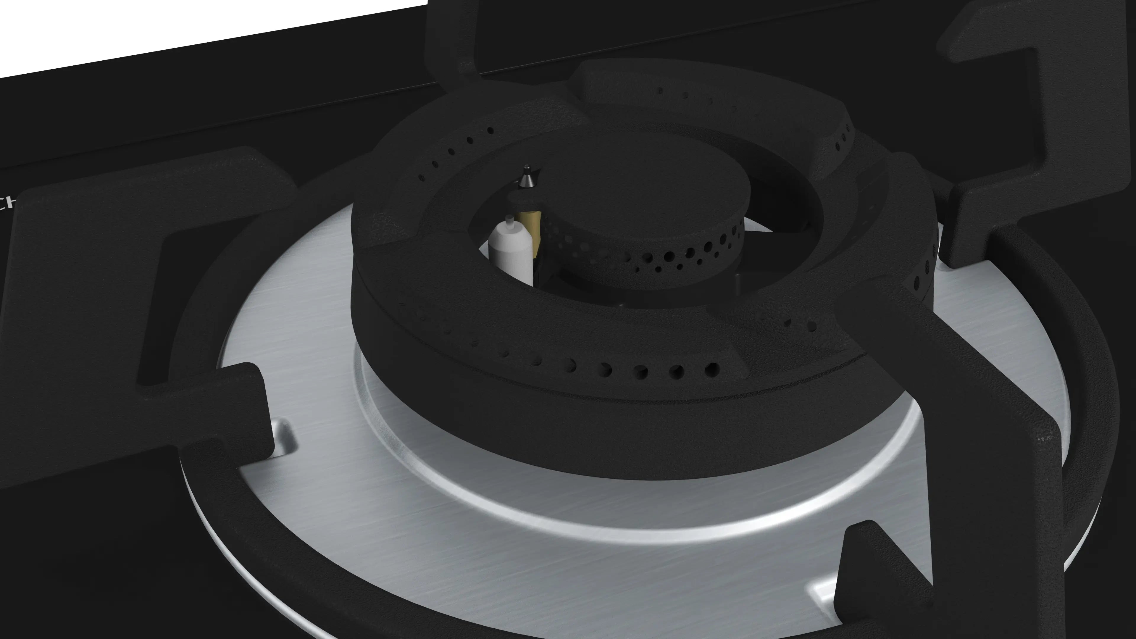 Bosch PMD82D31AF Town Gas hob in black tempered glass, further view 5