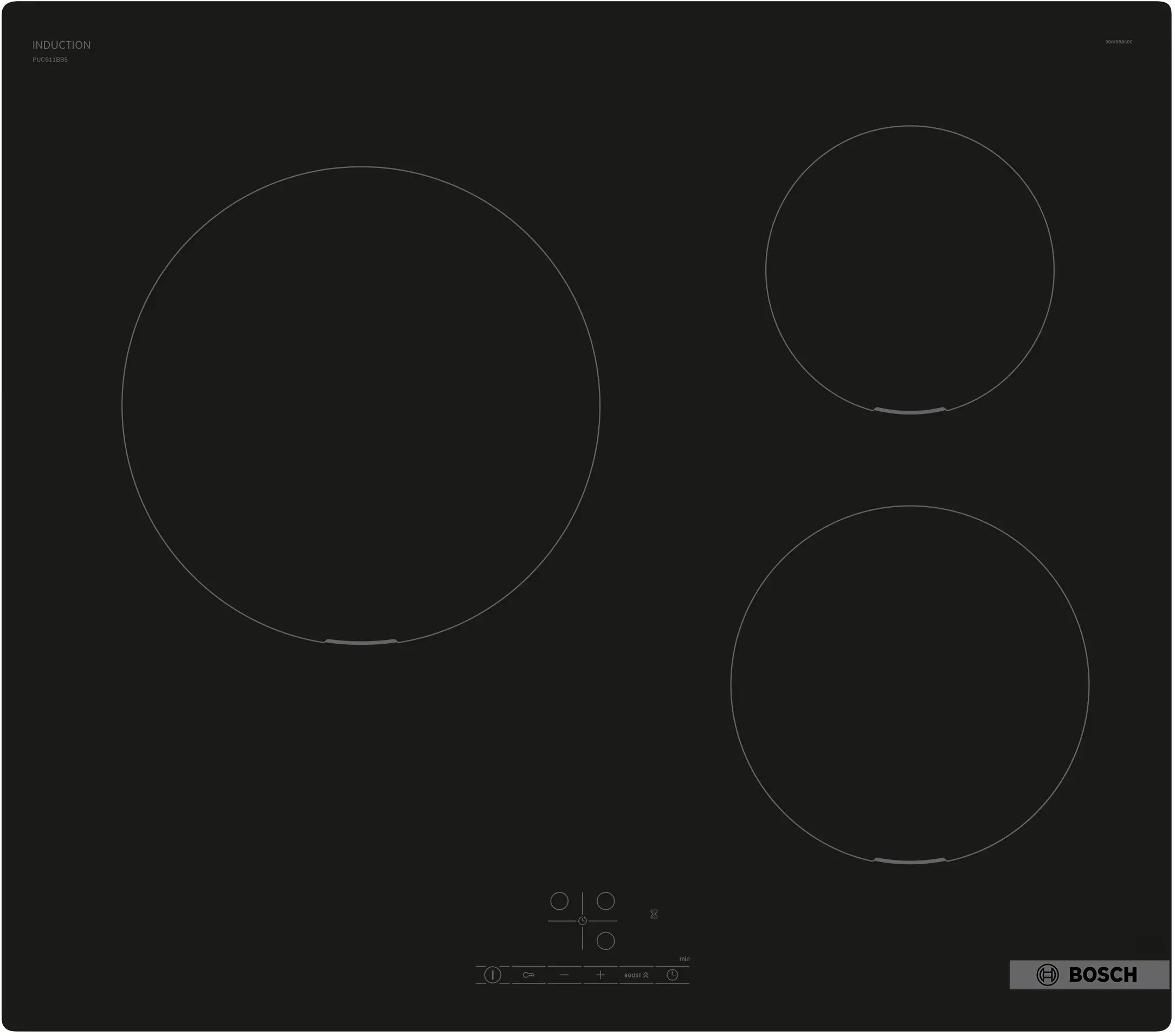 PUC611BB5E Series 4 Induction hob 60 cm surface mount without frame