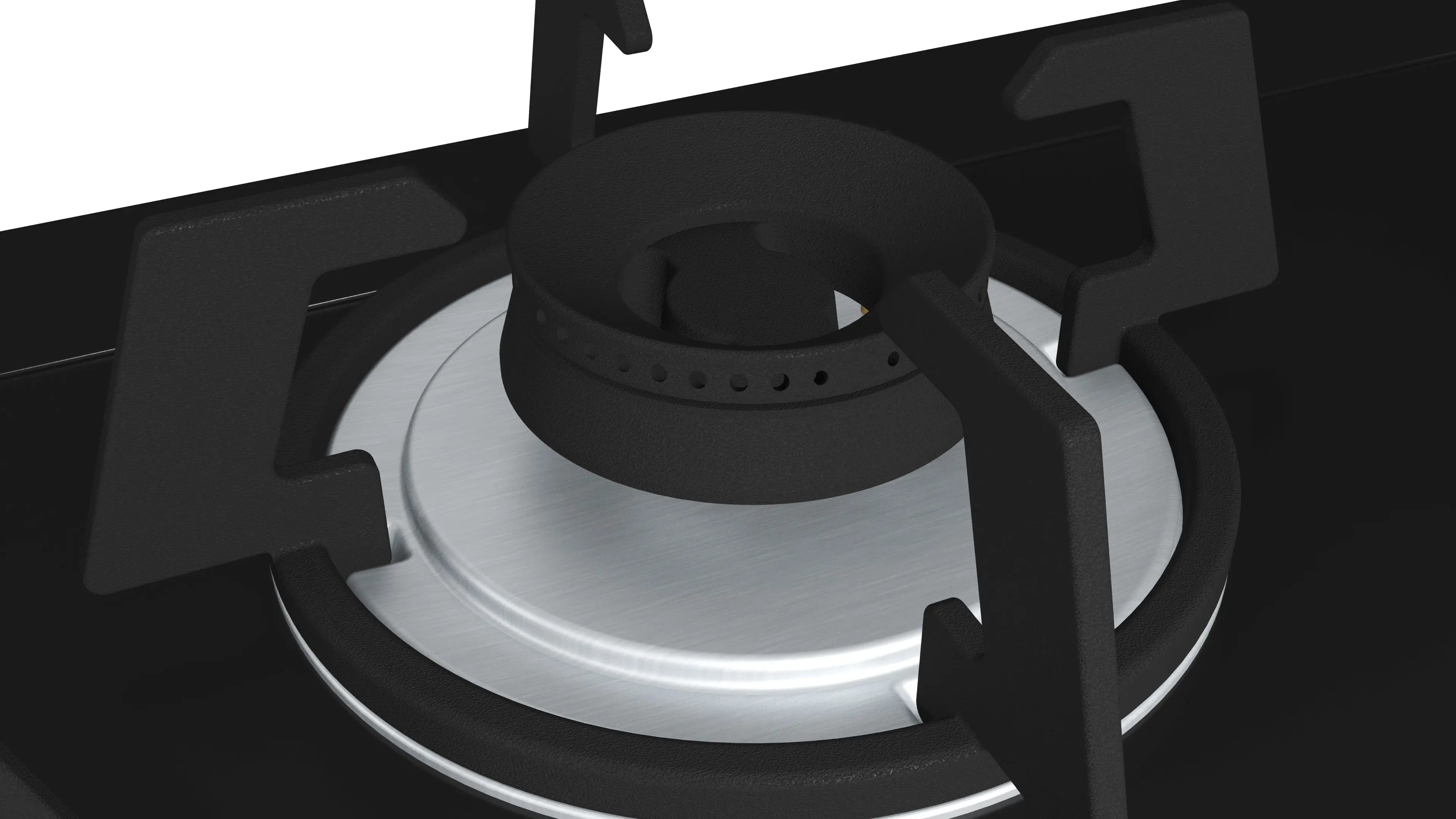 Bosch PMD93D31AF Town Gas hob in black tempered glass, further view 5