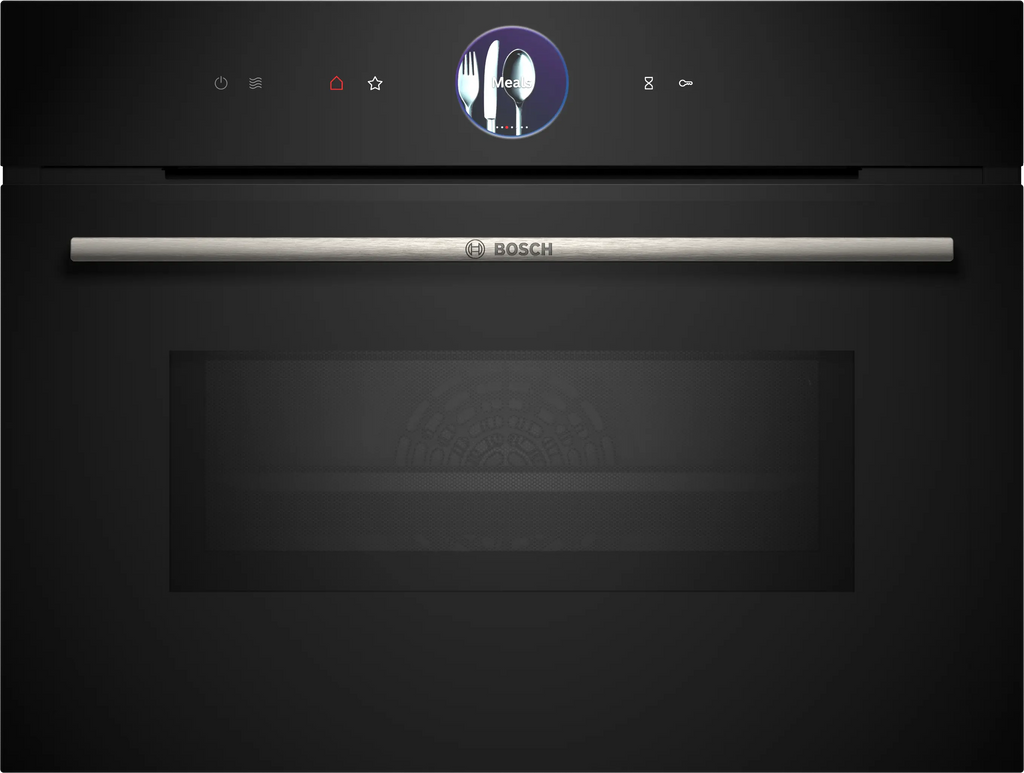 Bosch CMG7361B1B built-in compact oven with microwave function in black, 594 mm wide