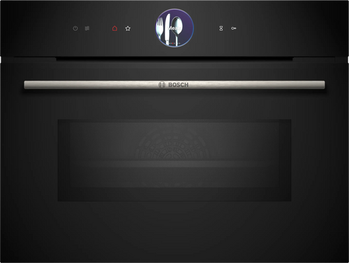 Bosch CMG7361B1B built-in compact oven with microwave function in black, 594 mm wide