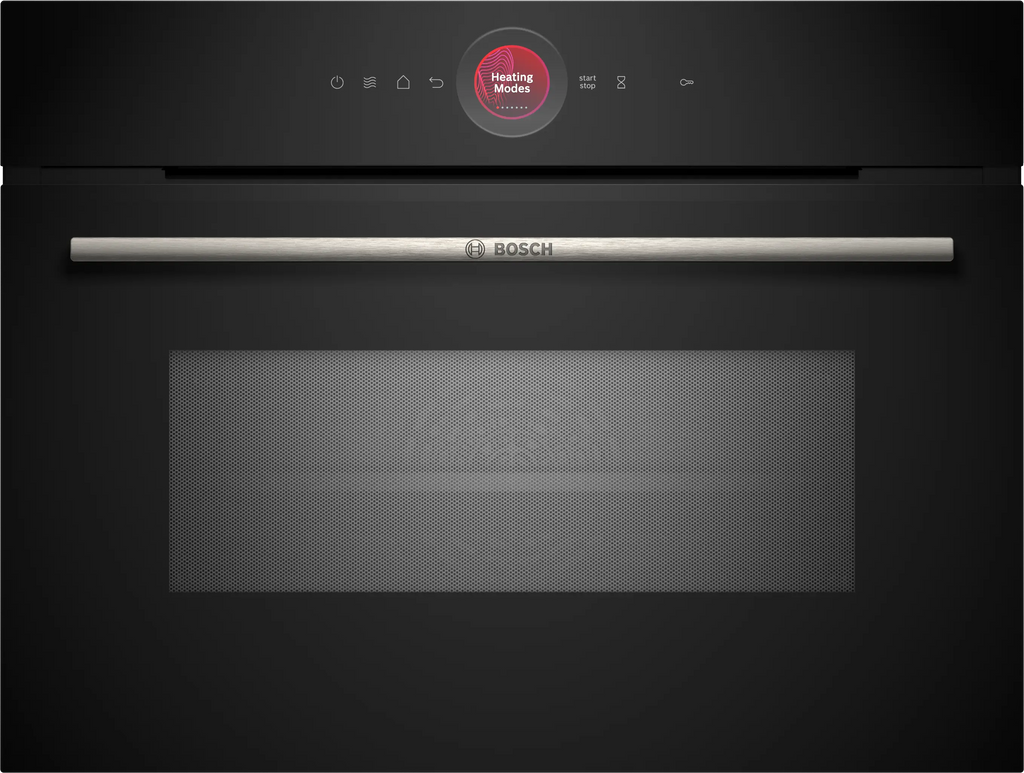 Bosch CMG7241B1 built-in compact oven with microwave function in black, 594 mm wide