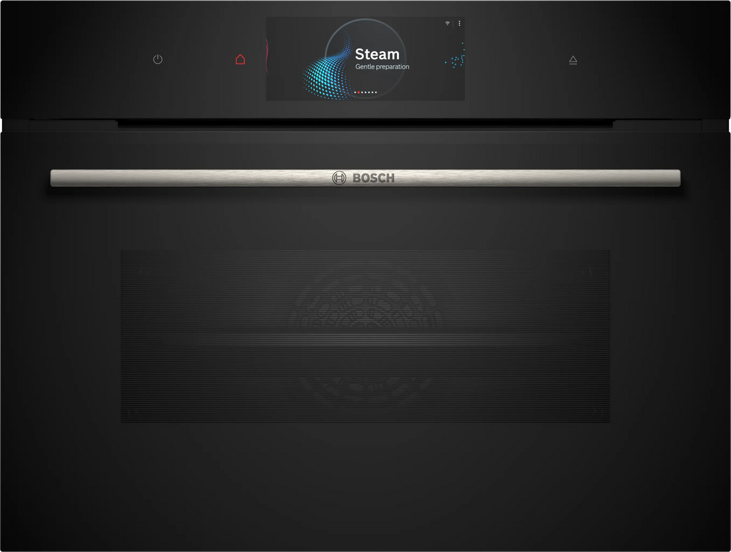 Bosch CSG7584B1 built-in compact steam oven in black, 594 mm wide