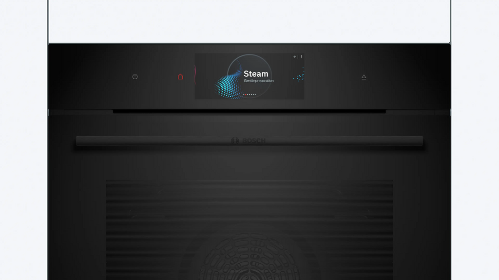 Bosch HSG938EB1 built-in steam oven in black, further view 3