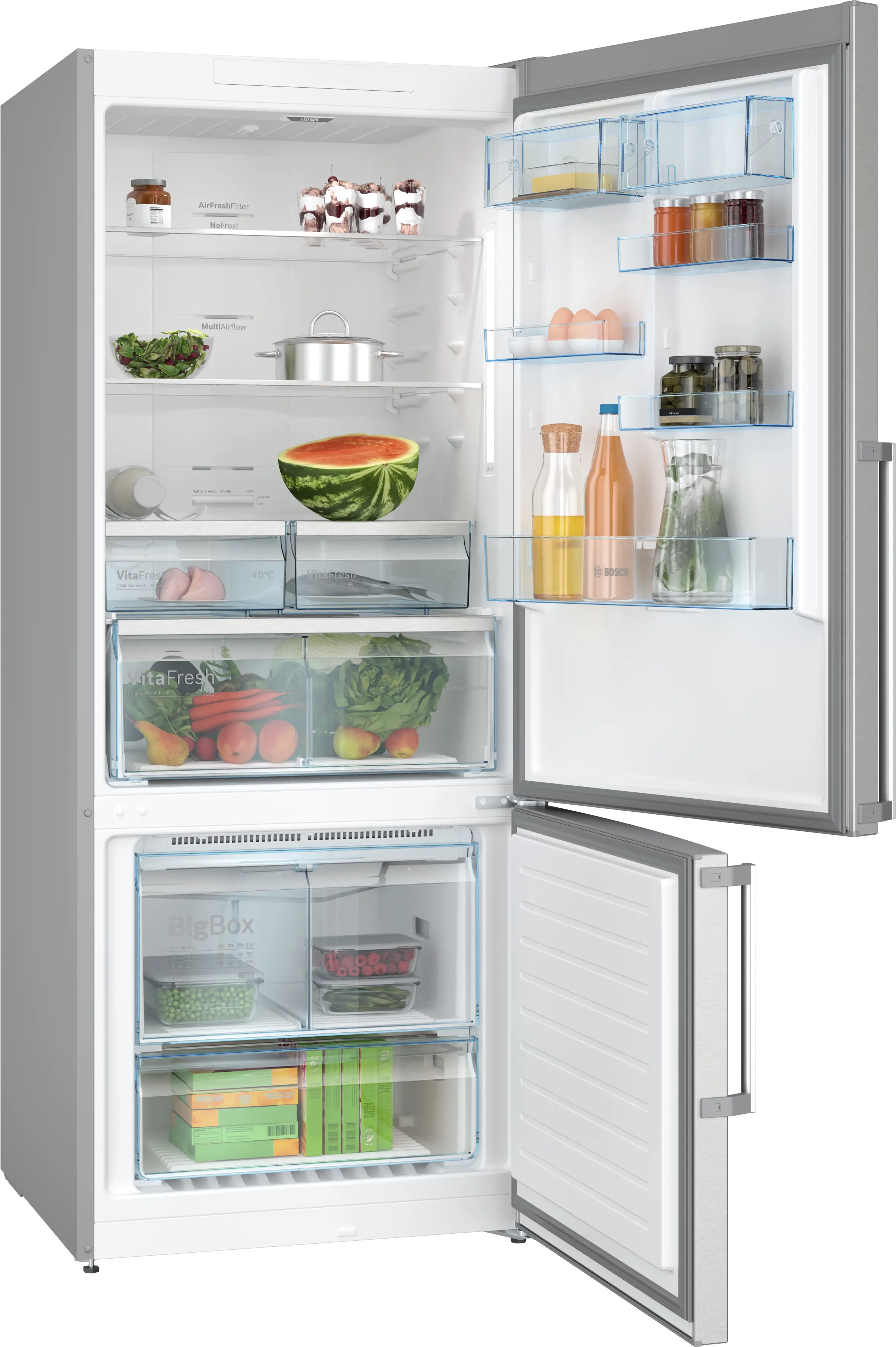 KGN76CI30U Series 6 Free-standing fridge-freezer with freezer at bottom 186 x 75 cm Stainless steel