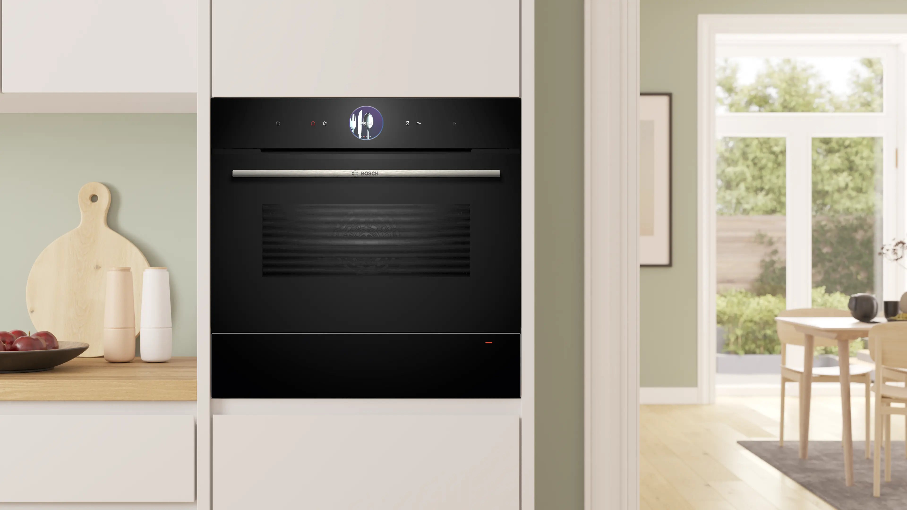 Bosch BIC7101B1B built-in warming drawer in black, further view 2