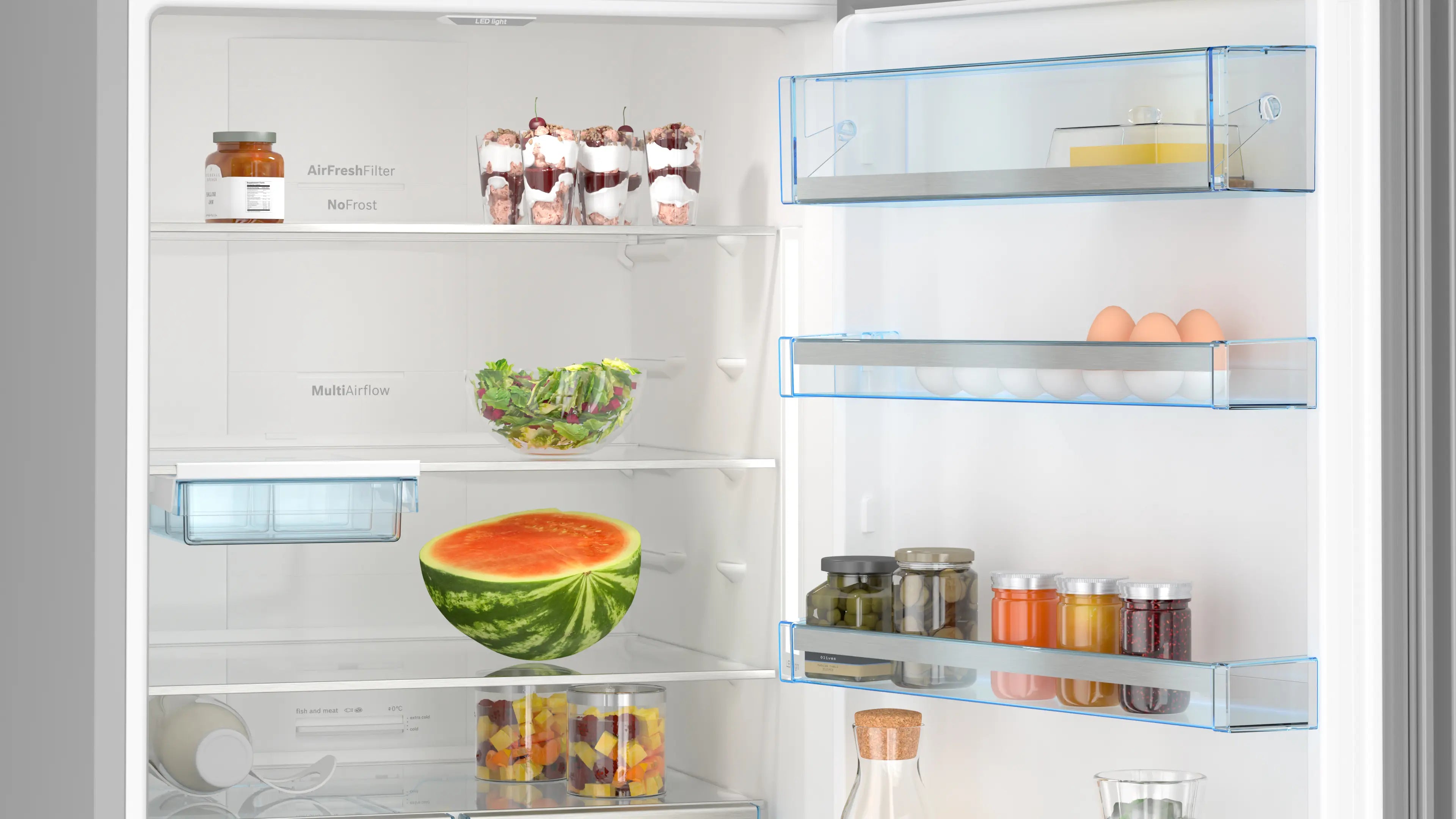 KGN56LB41Q Series 6 Free-standing fridge-freezer with freezer at bottom, glass door 193 x 70 cm Black, Total No Frost