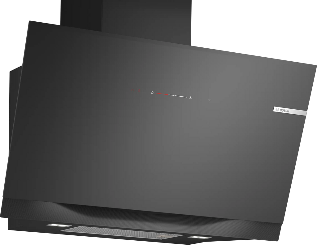 Bosch DWK91LT60 wall-mounted cooker hood in black printed glass, 890 mm wide