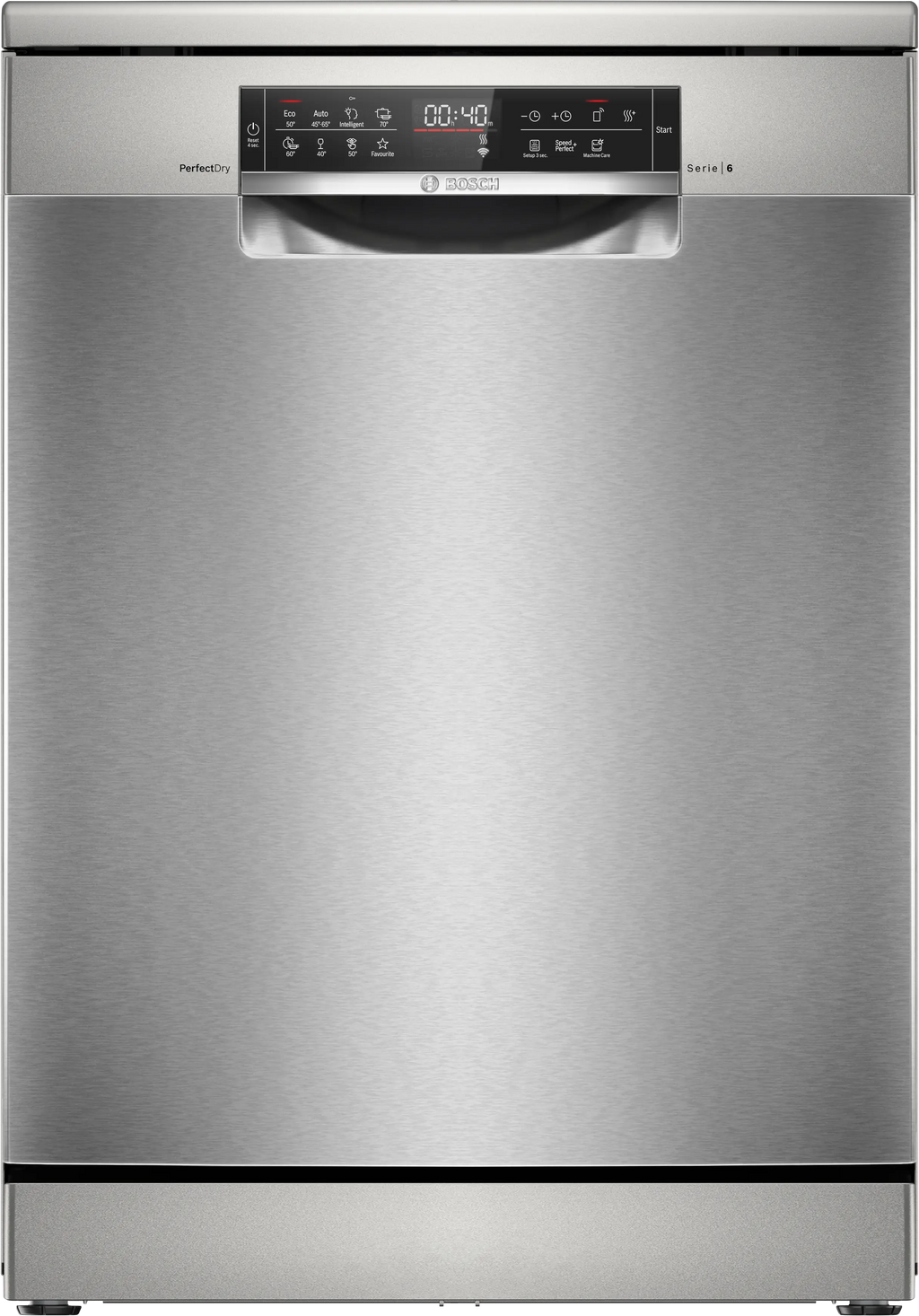 Bosch SMS6ZCI16E free-standing dishwasher in brushed steel, 600 mm wide