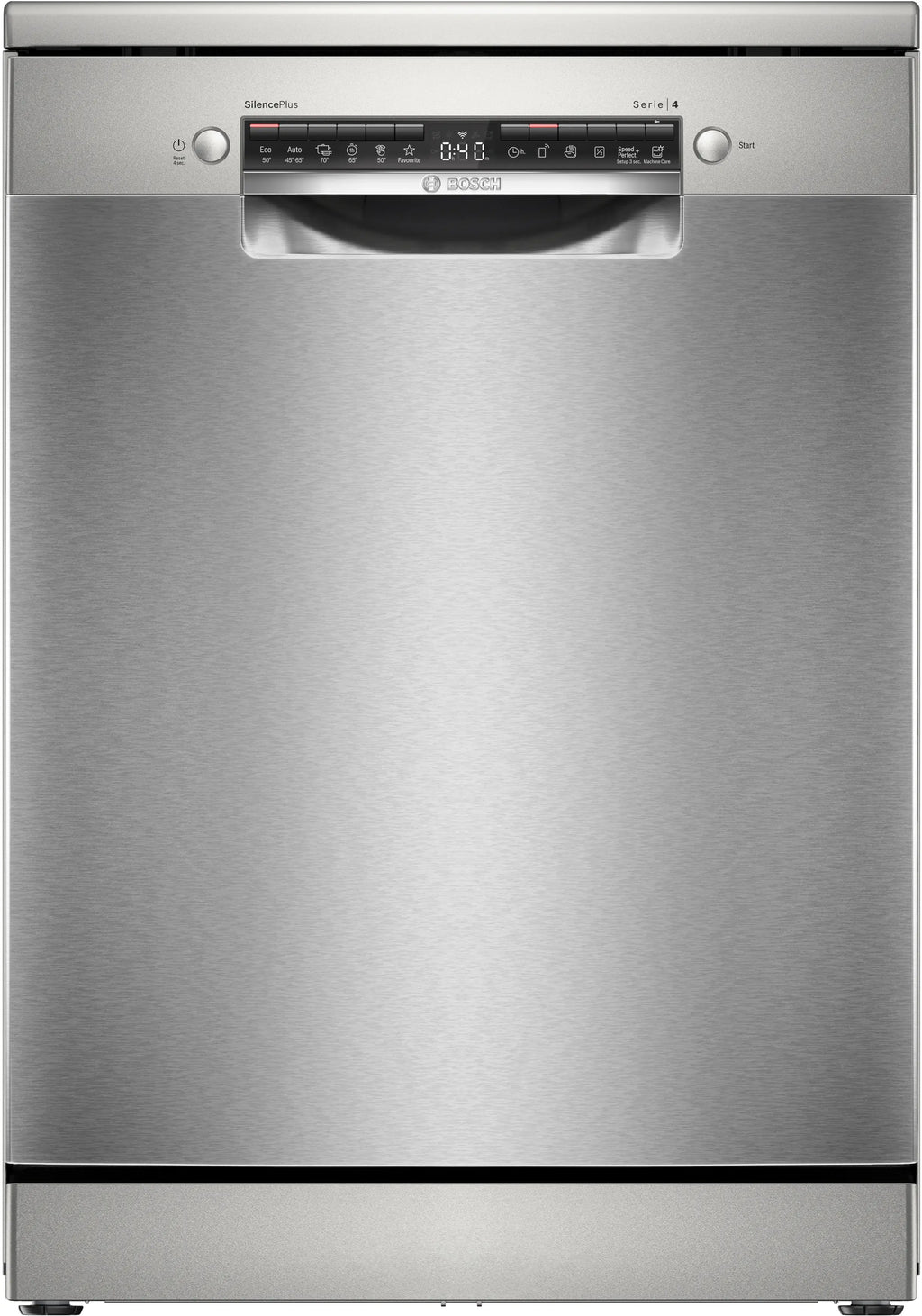 Bosch SMS4ECI26E free-standing dishwasher in brushed steel, 600 mm wide