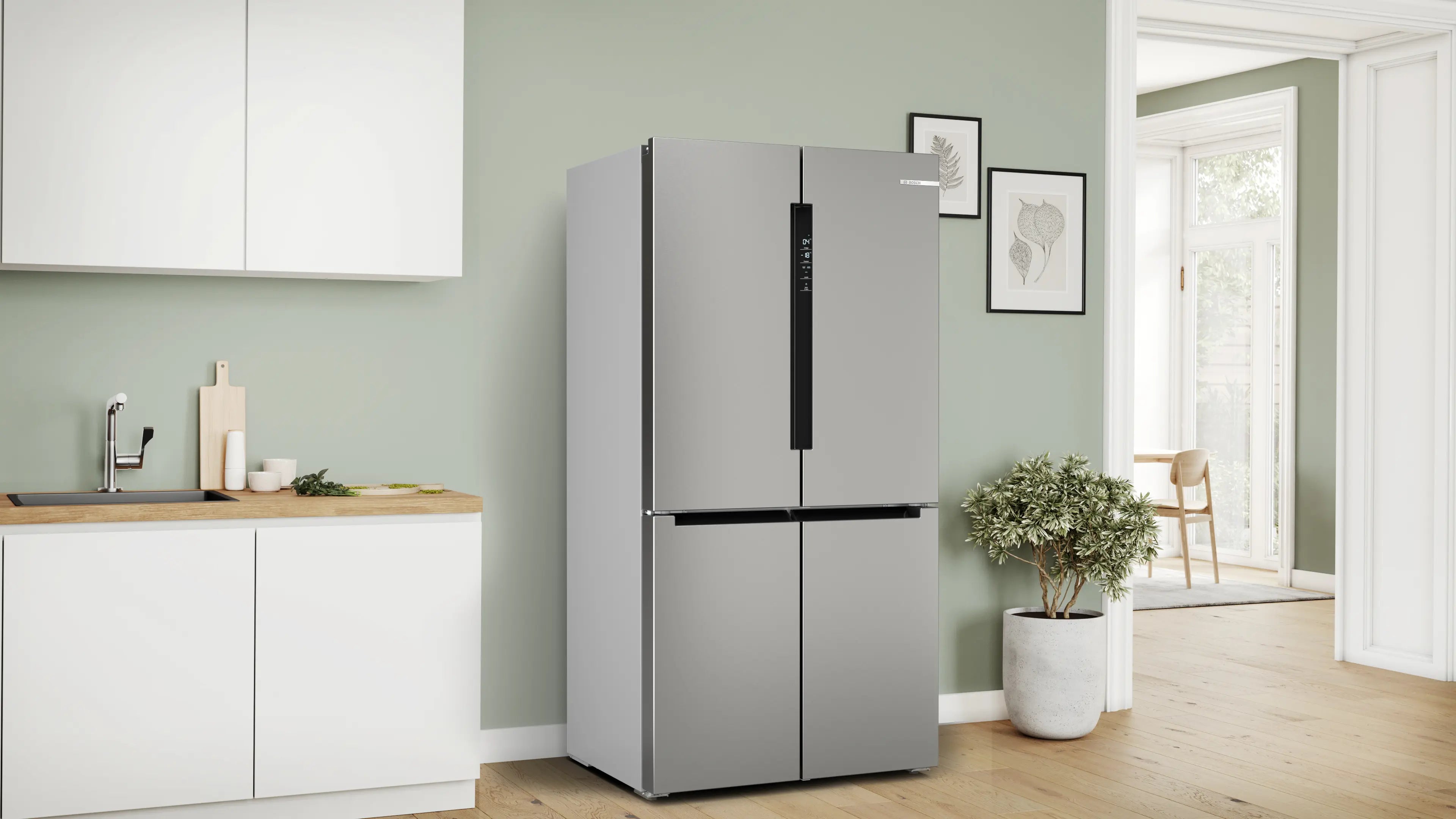 KFN96APEAG Series 4 French door bottom freezer, multi door 183 x 90.5 cm Stainless steel