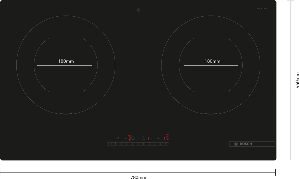 Bosch PMI8256EVN induction hob, surface mount without frame, further view 5