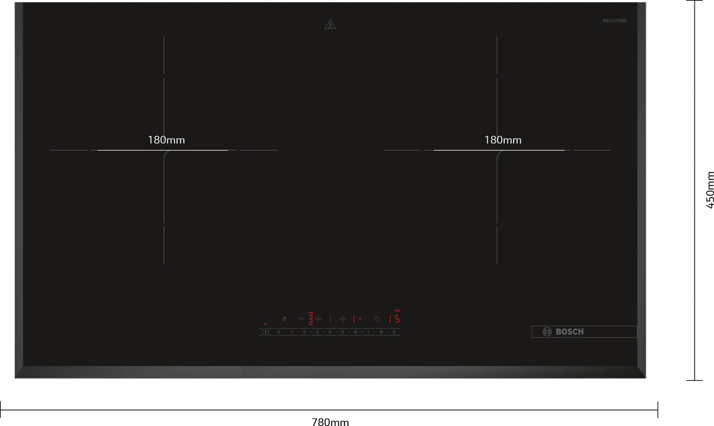 Bosch PMI82560VN induction hob, surface mount without frame, further view 5