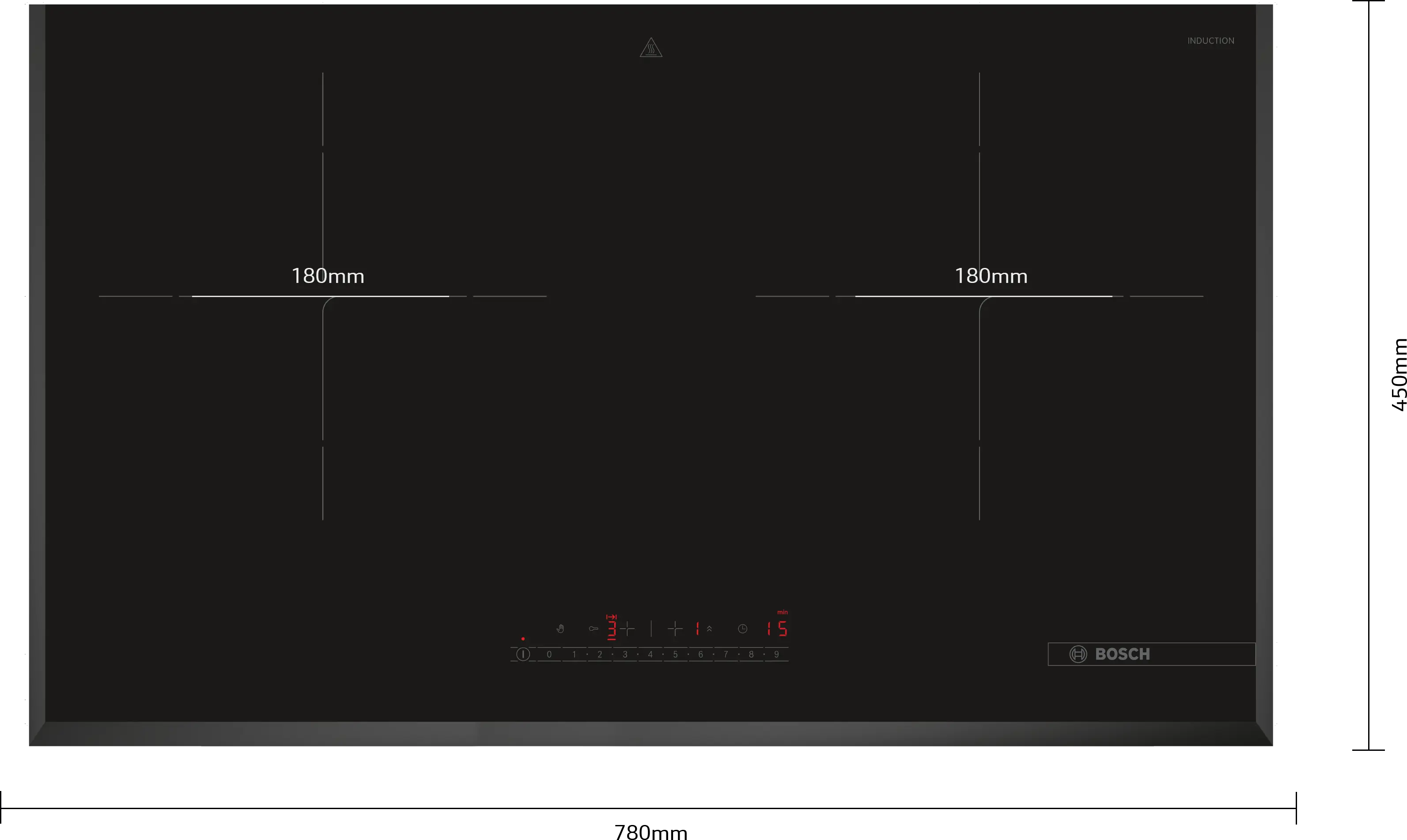 Bosch PMI82560VN induction hob, surface mount without frame, further view 5