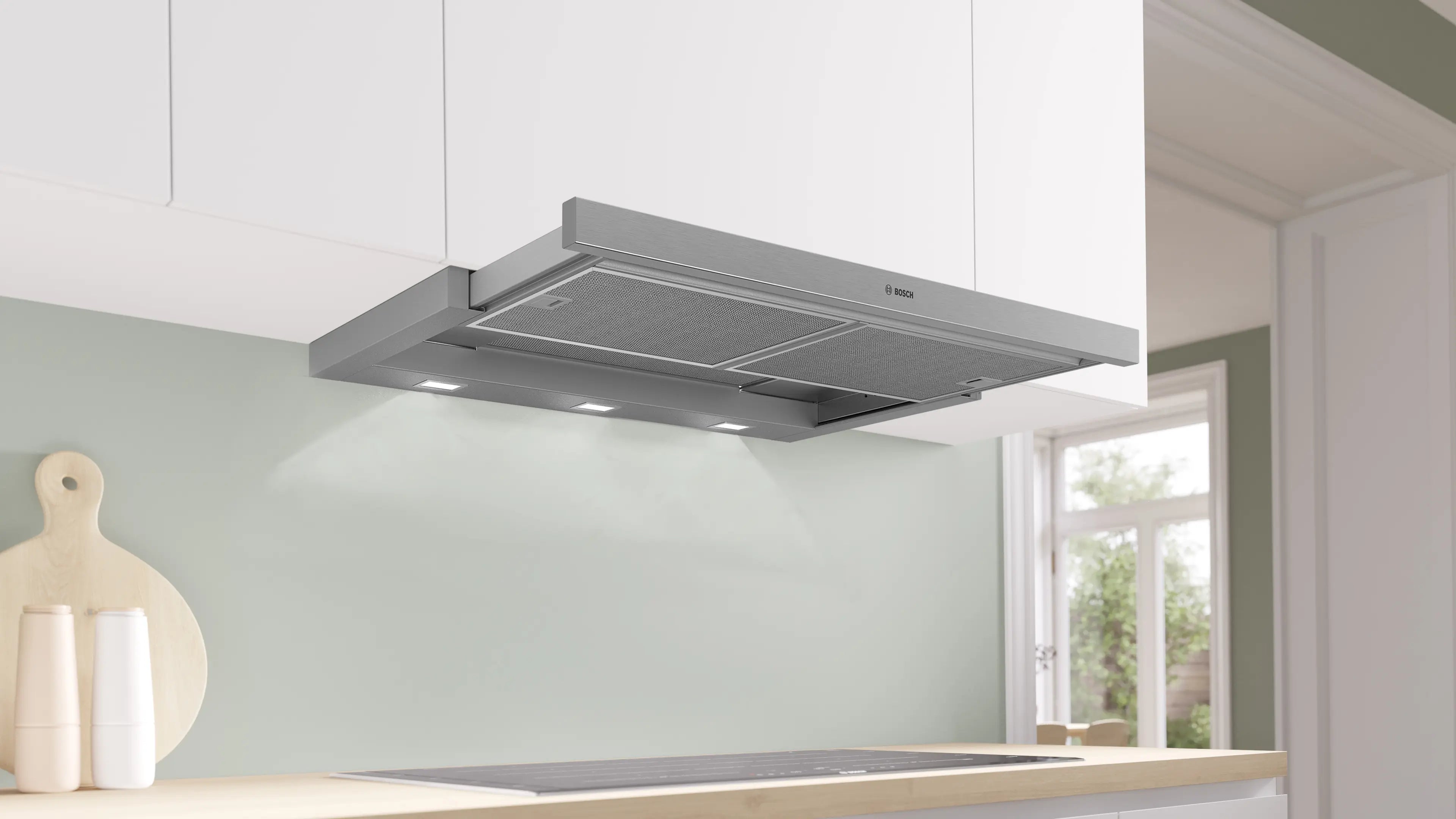 Bosch DFS097A51B telescopic cooker hood in silver metallic, further view 2