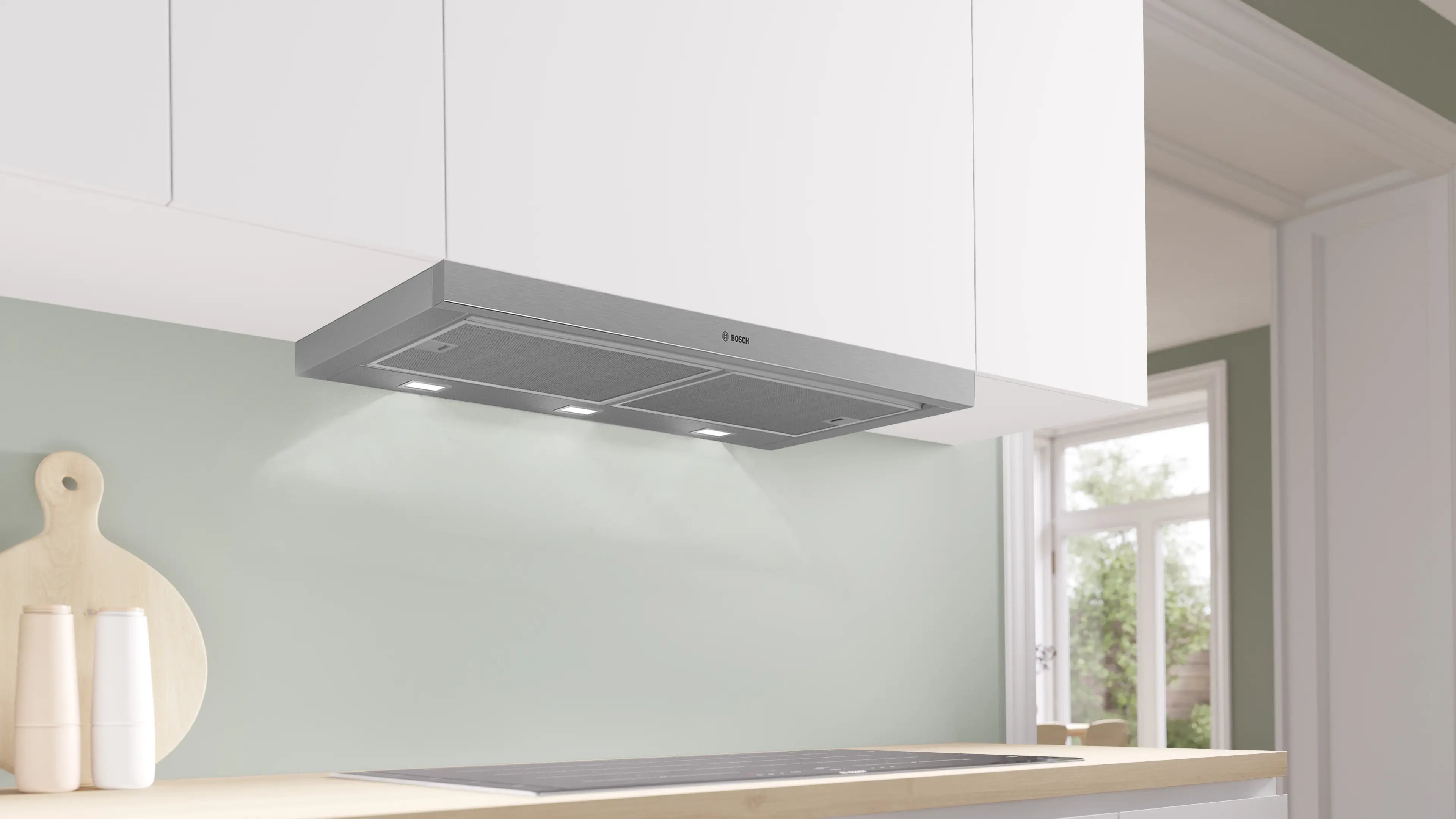 Bosch DFS097A51B telescopic cooker hood in silver metallic, further view 3