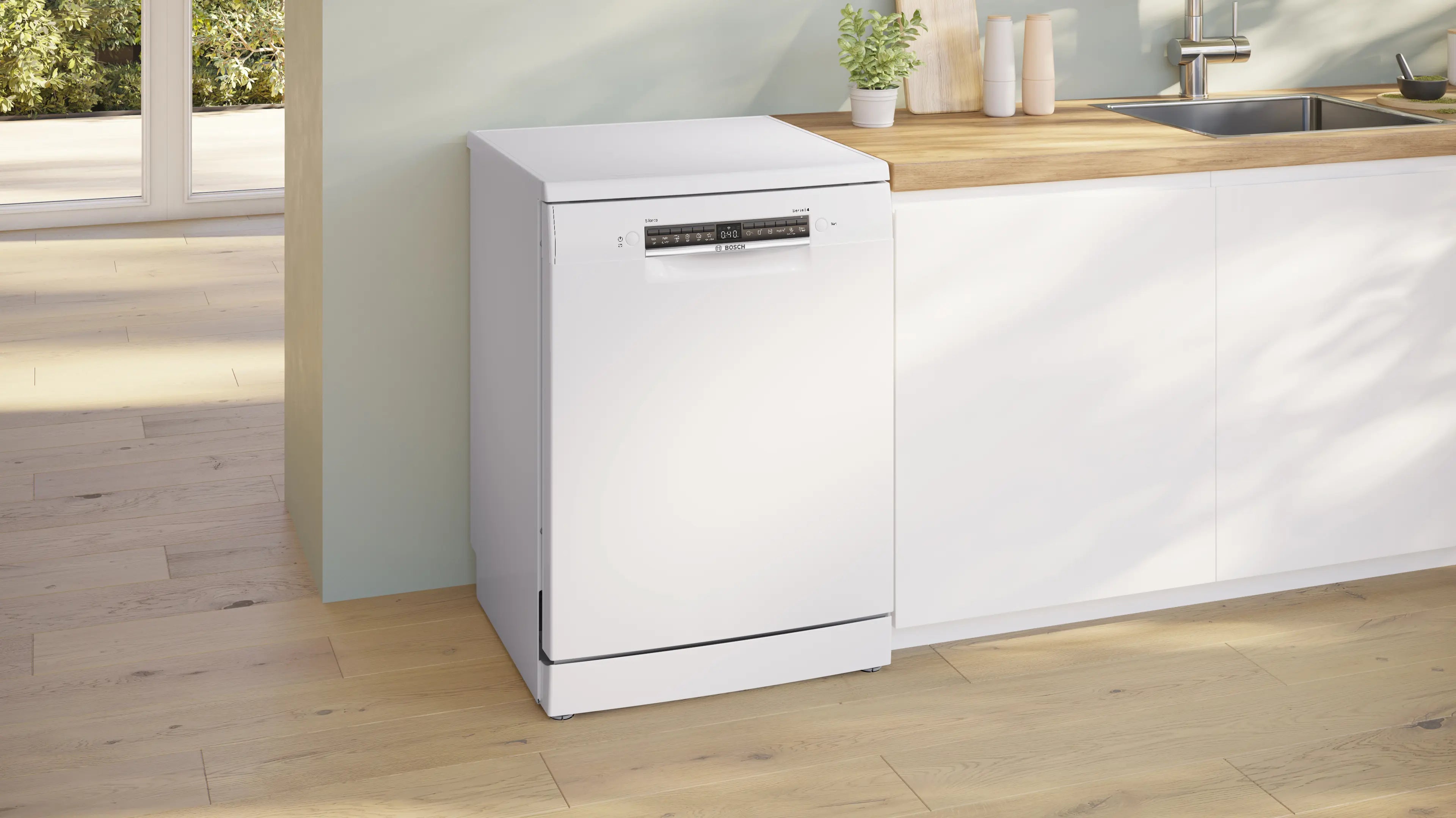 Bosch SMS4IMW62Q free-standing dishwasher in white, further view 2