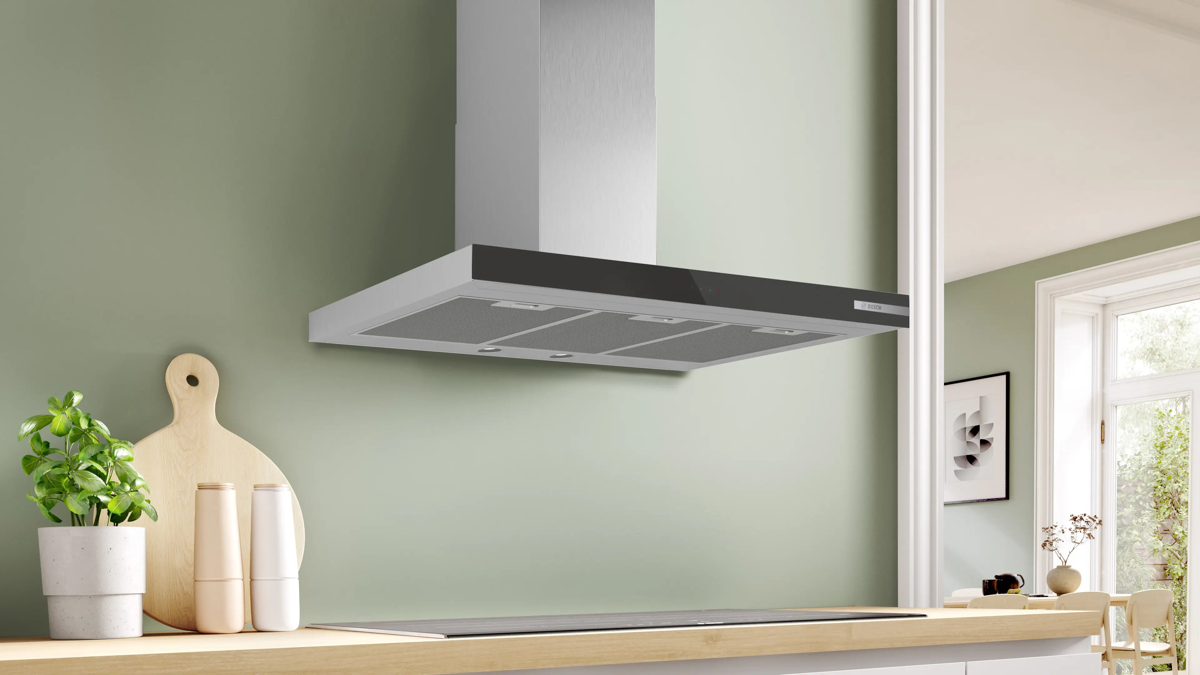 Bosch DWB97BK61T wall-mounted cooker hood in black, further view 3