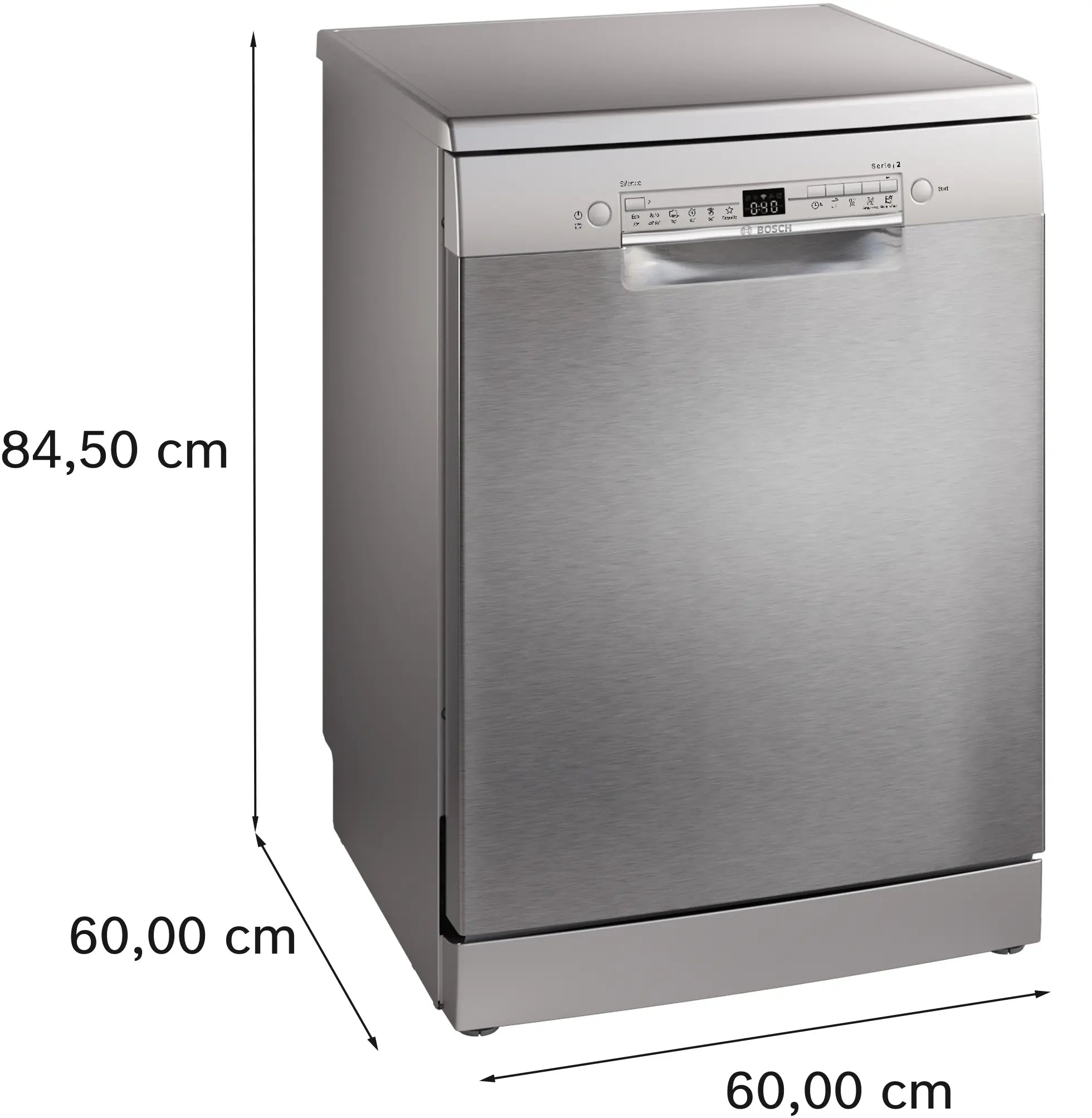 Bosch SMS2HTI79E free-standing dishwasher in brushed steel, further view 4