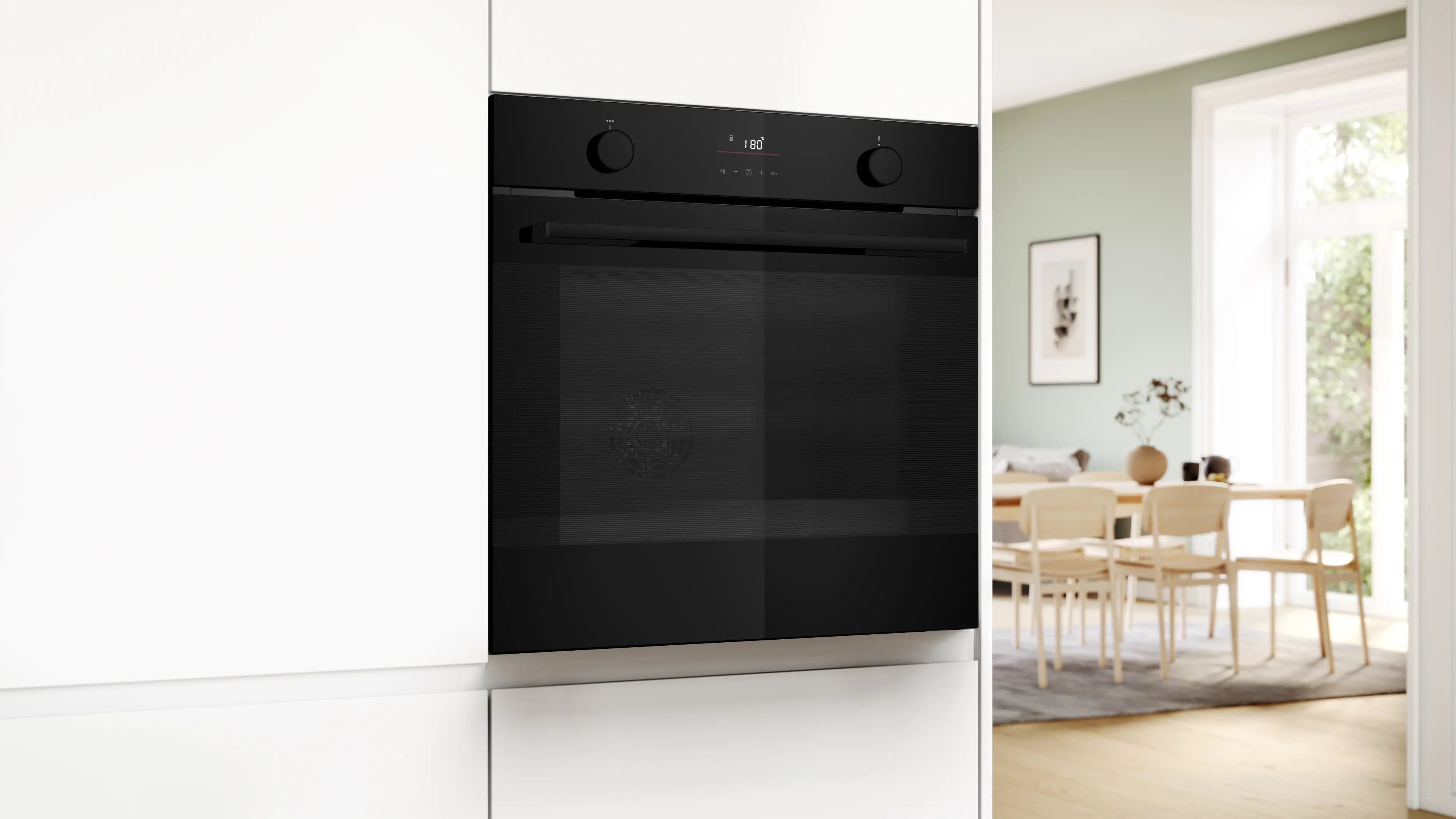 Bosch HUA736EA0K built-in oven with added steam in black, further view 5