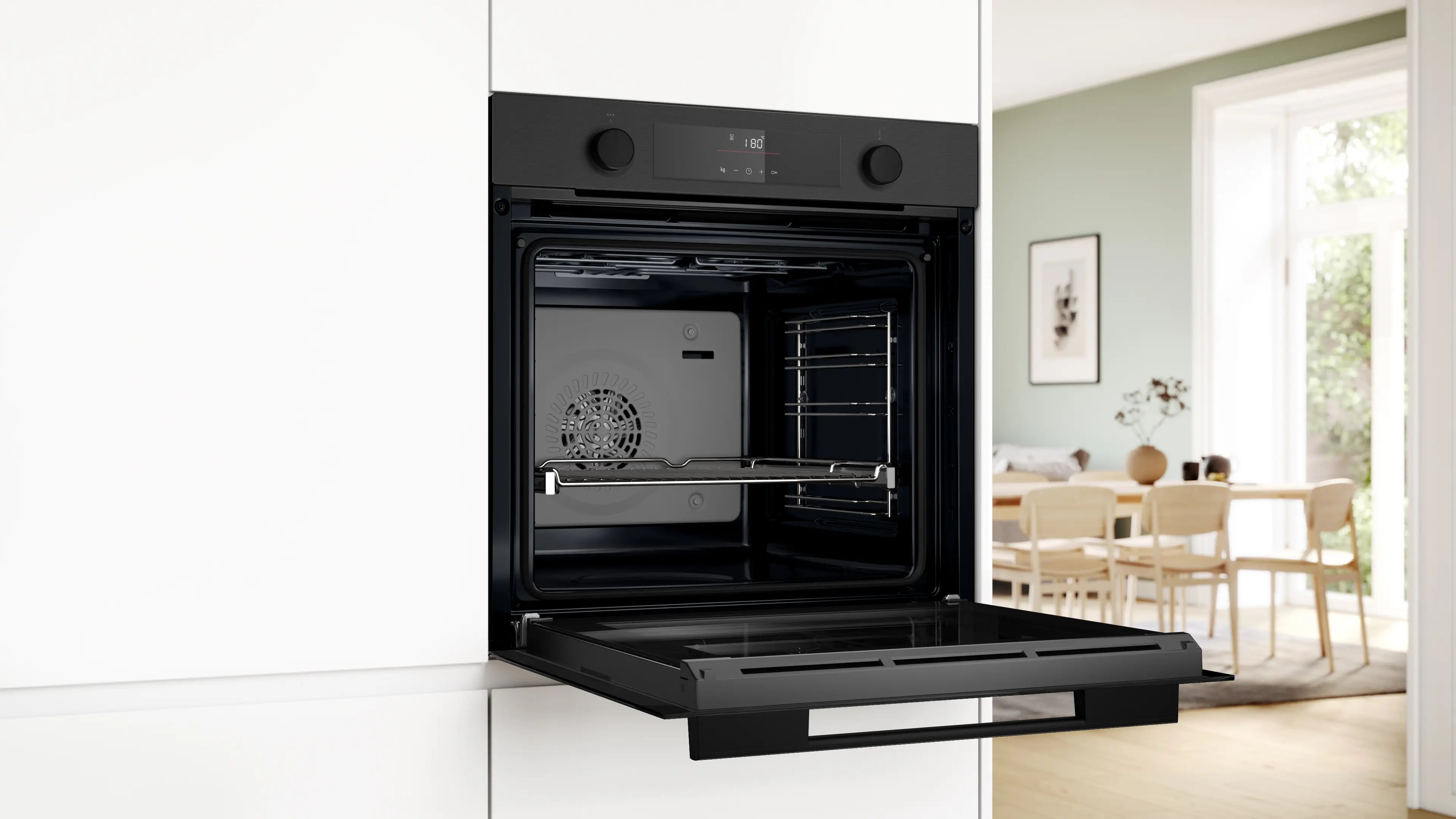 Bosch HUA736EG0K built-in oven with added steam in black stainless steel, further view 5
