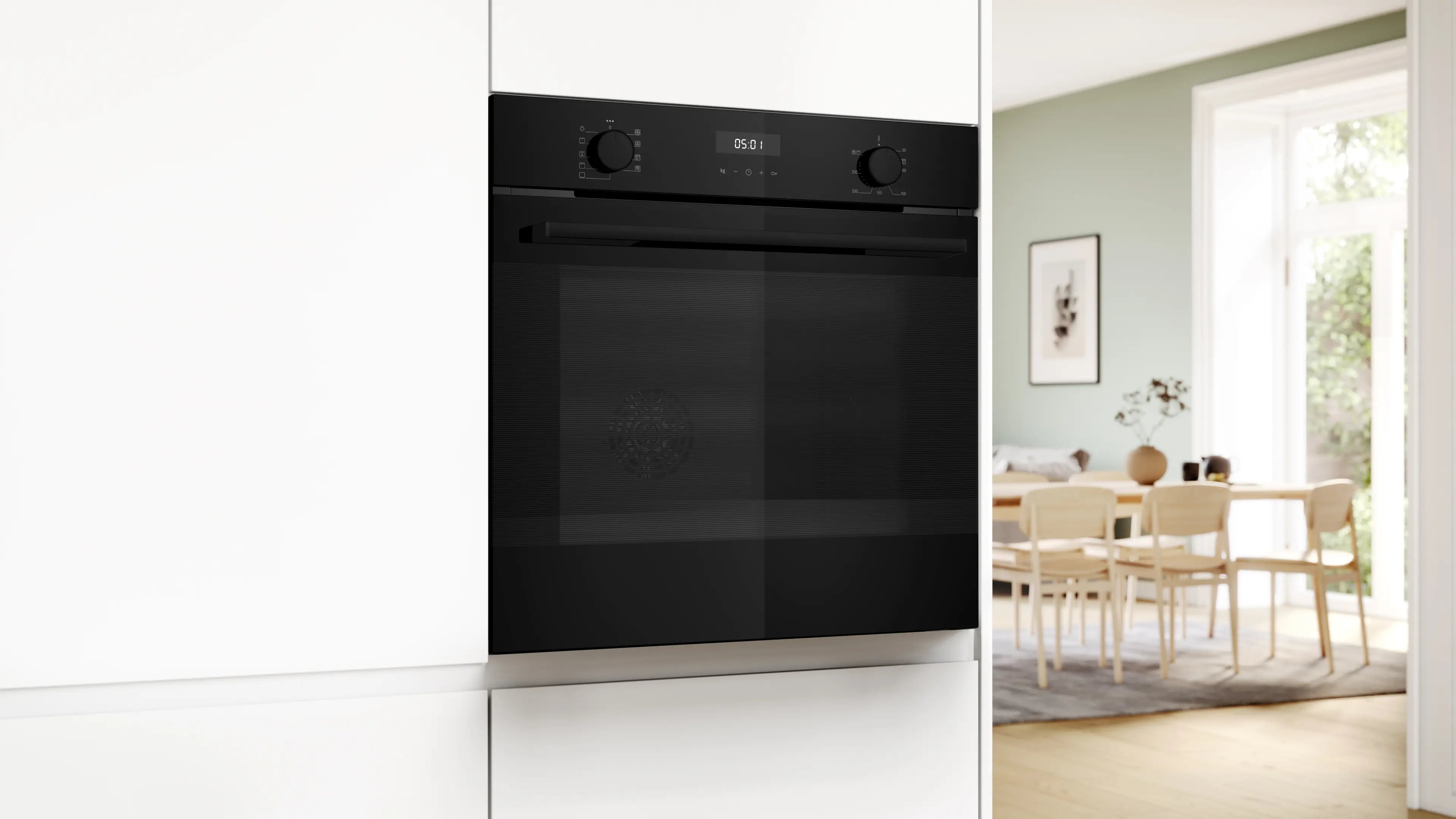 Bosch HJA715BA0K built-in oven in black, further view 2