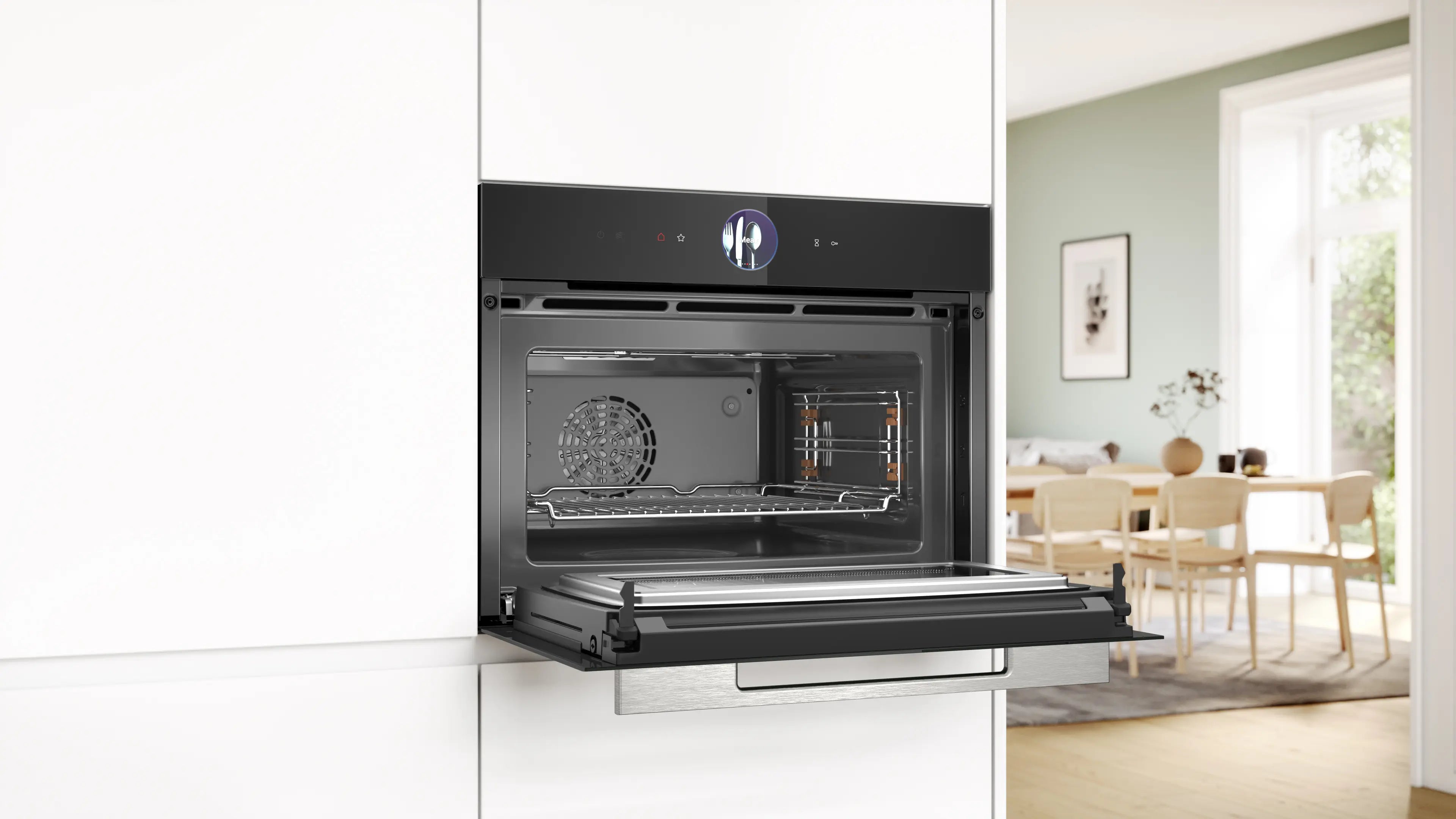 Bosch CMG7361B1B built-in compact oven with microwave function in black, further view 3