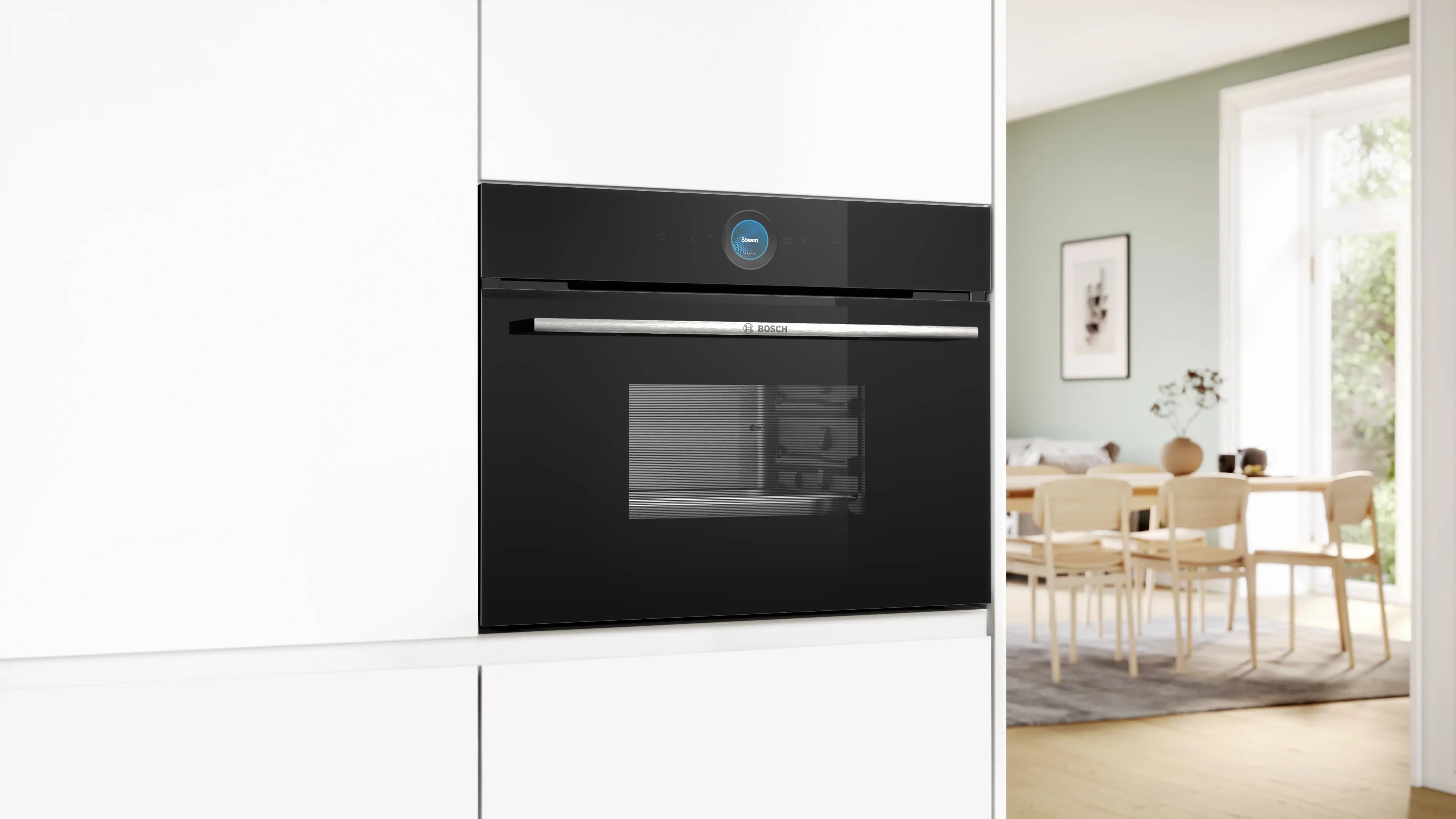 Bosch CDG714XB1 built-in steamer in black, further view 4
