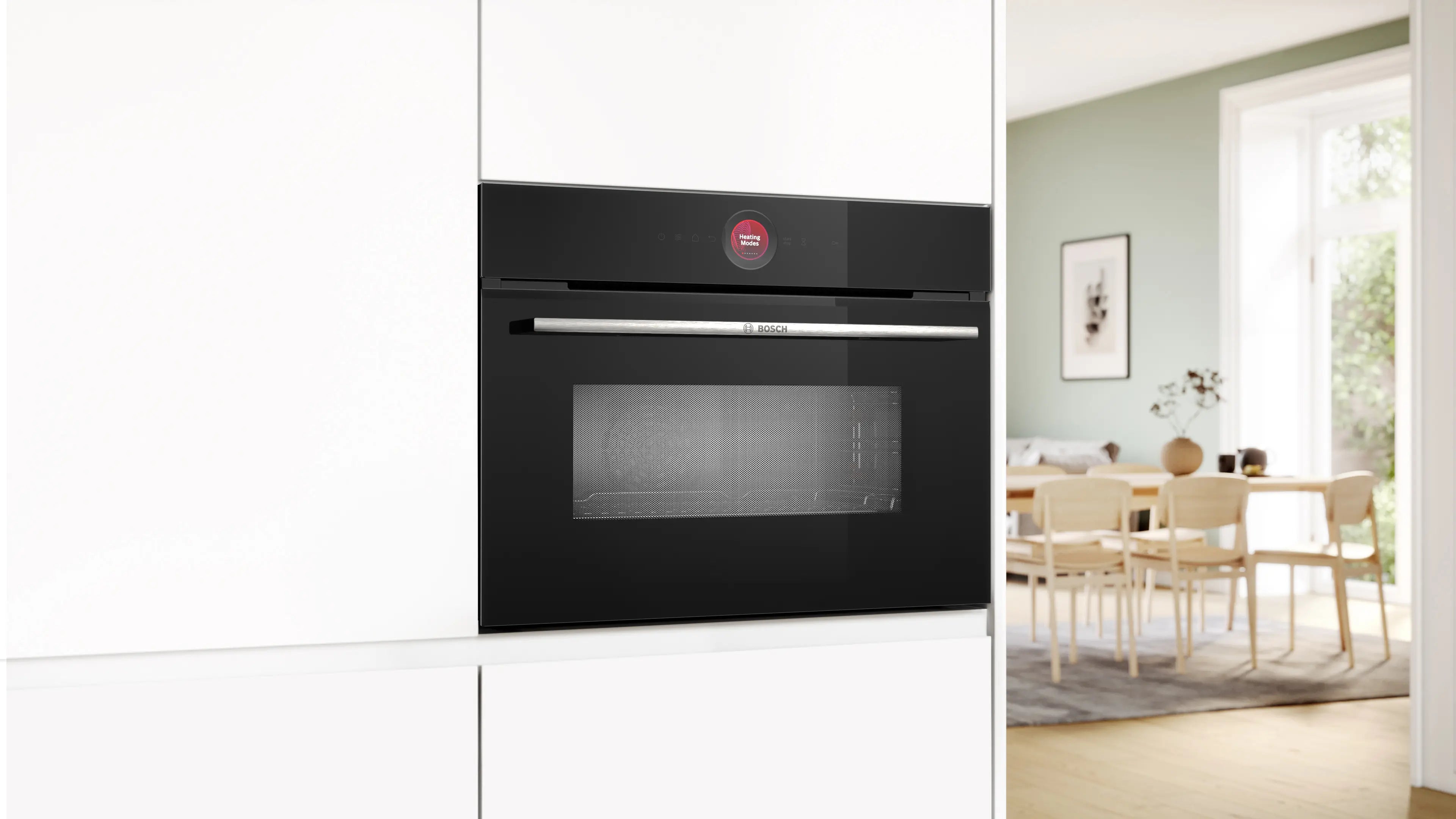Bosch CMG7241B1 built-in compact oven with microwave function in black, further view 5