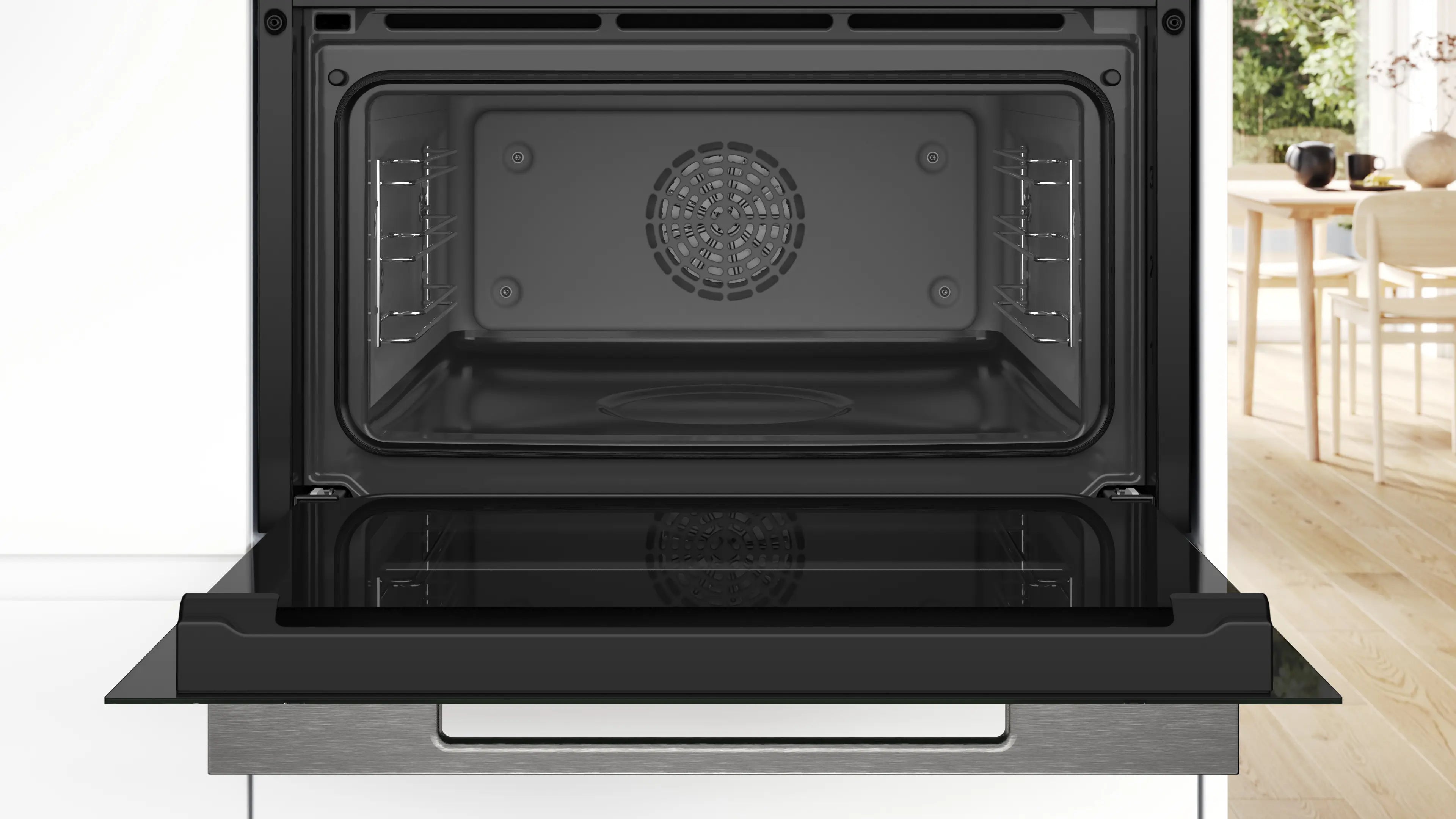 Bosch CSG7584B1 built-in compact steam oven in black, further view 3