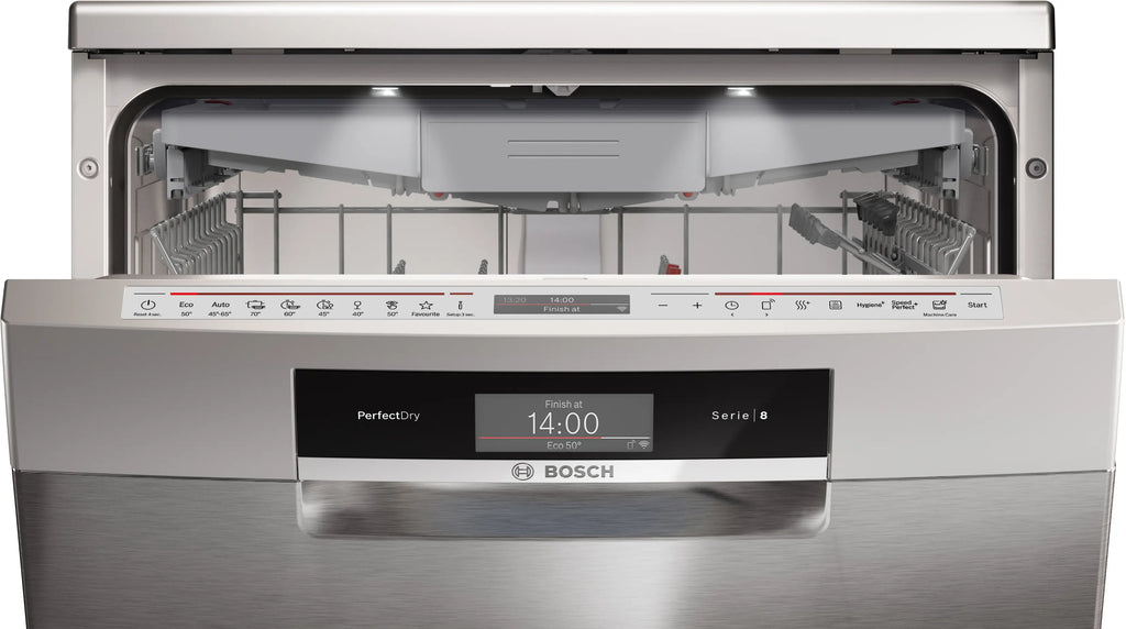 Bosch SMS8YCI01E free-standing dishwasher in brushed steel, further view 4