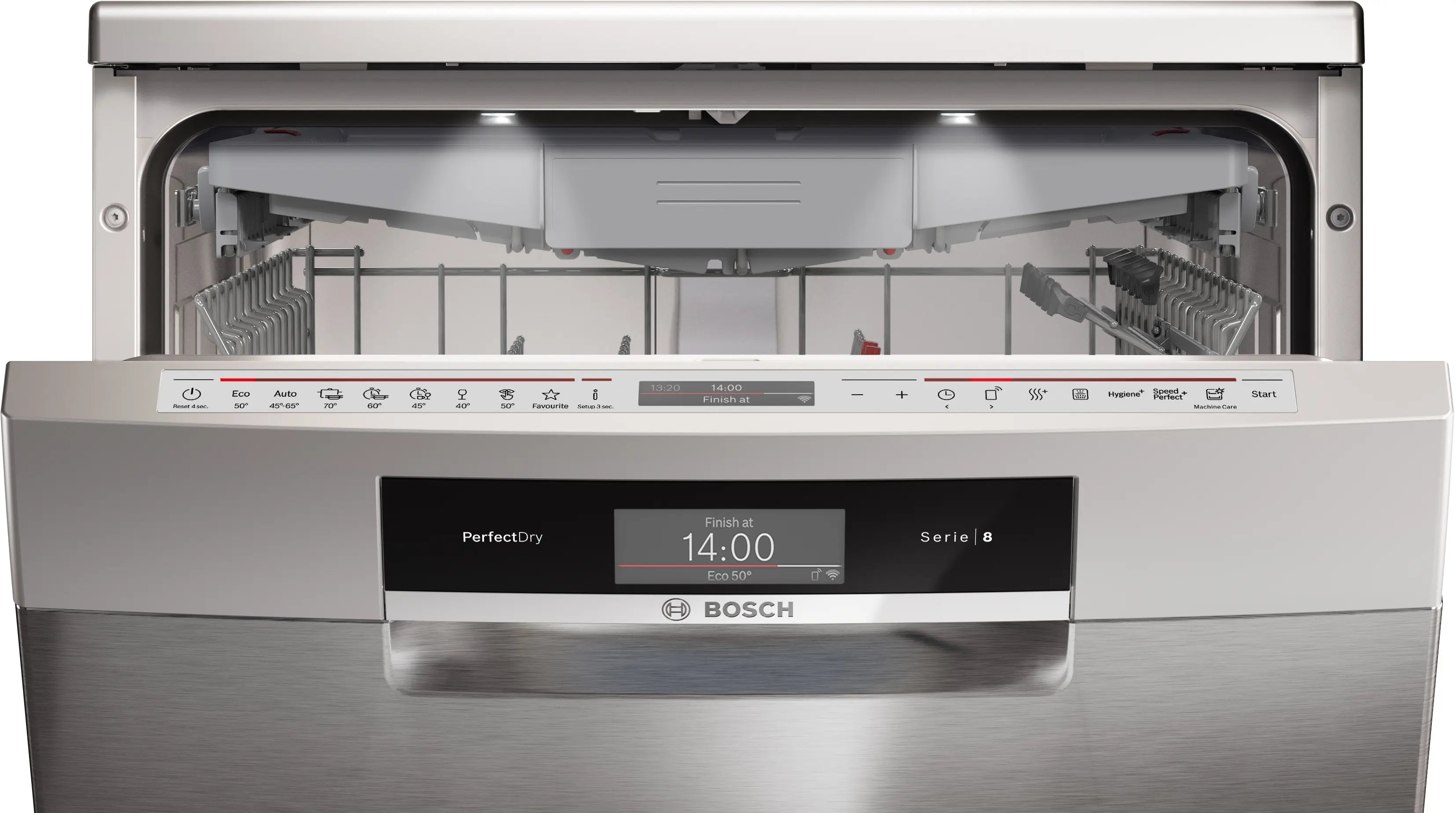 Bosch SMS8YCI01E free-standing dishwasher in brushed steel, further view 4
