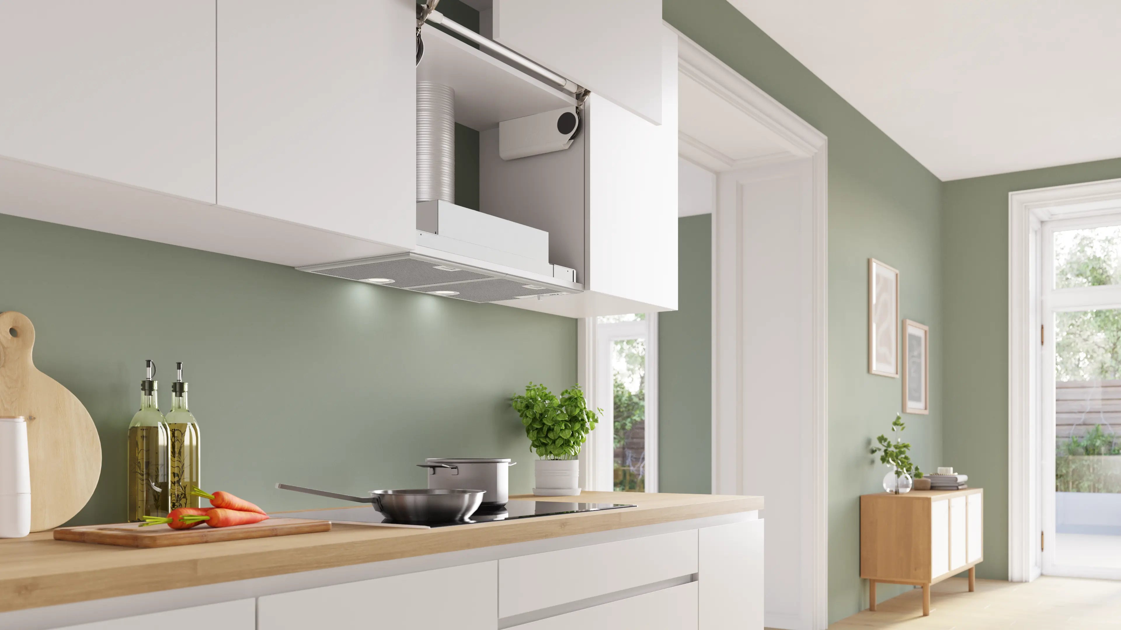 Bosch DHL755BM canopy cooker hood in silver metallic, further view 3