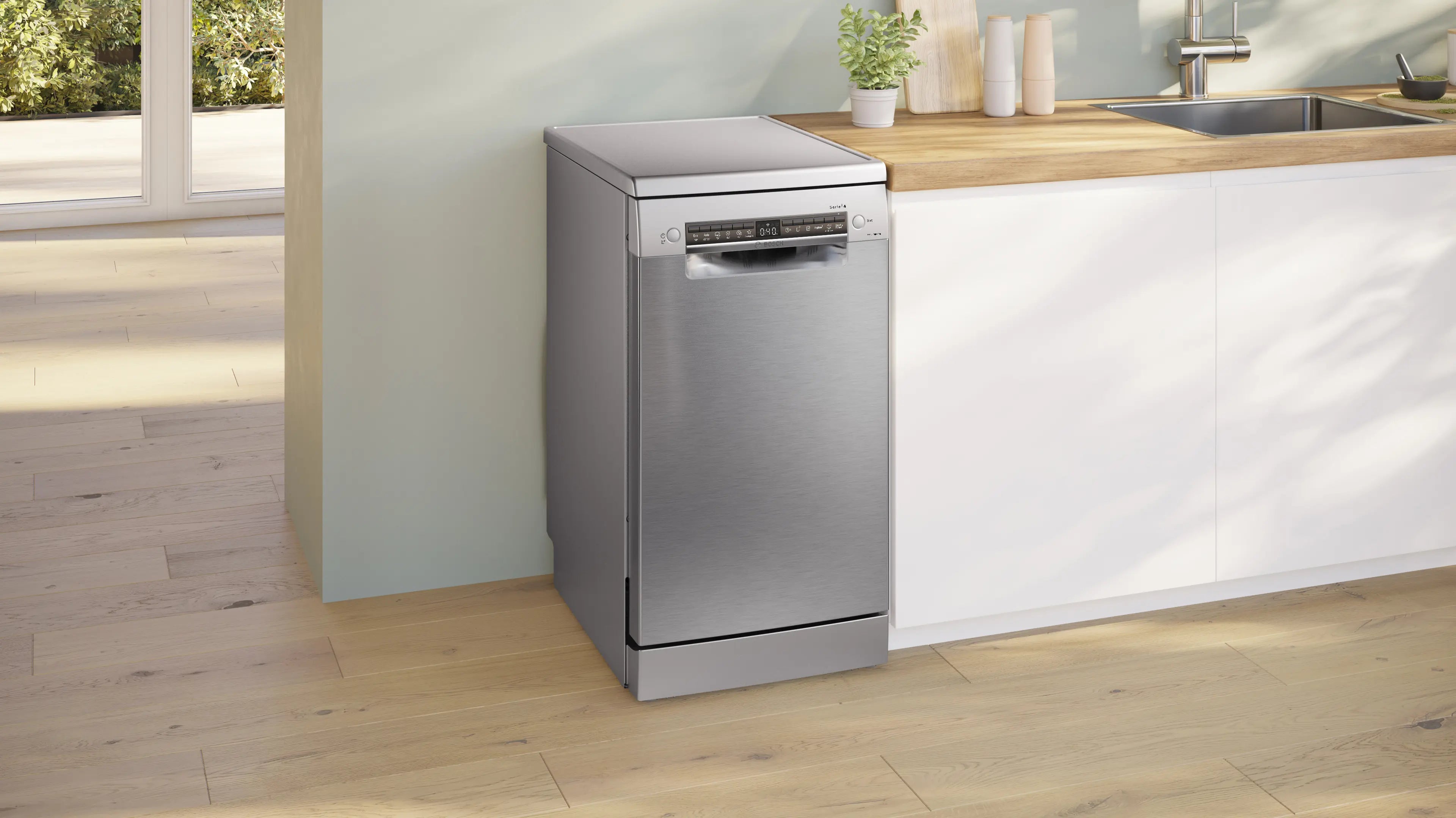 SPS4HMI64Q Series 4 Free-standing dishwasher 45 cm Brushed steel anti-fingerprint