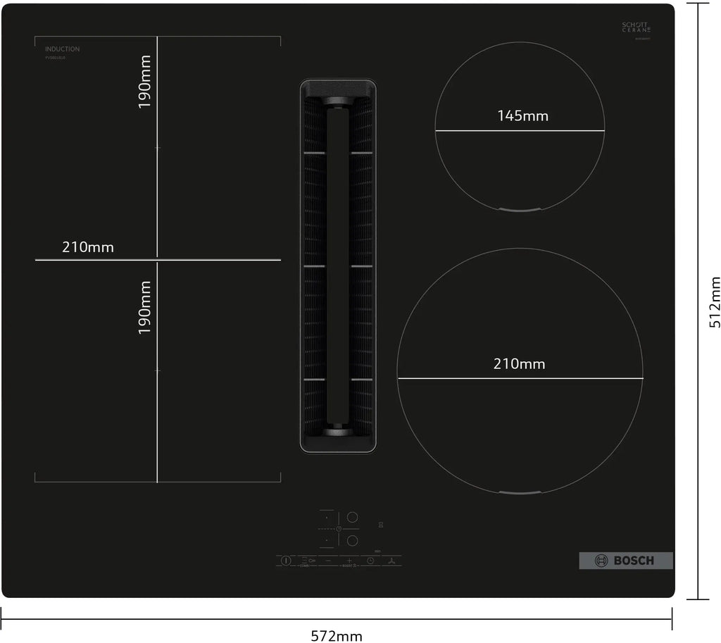 Bosch PVS601B16E induction hob with integrated ventilation, flush mount, further view 4