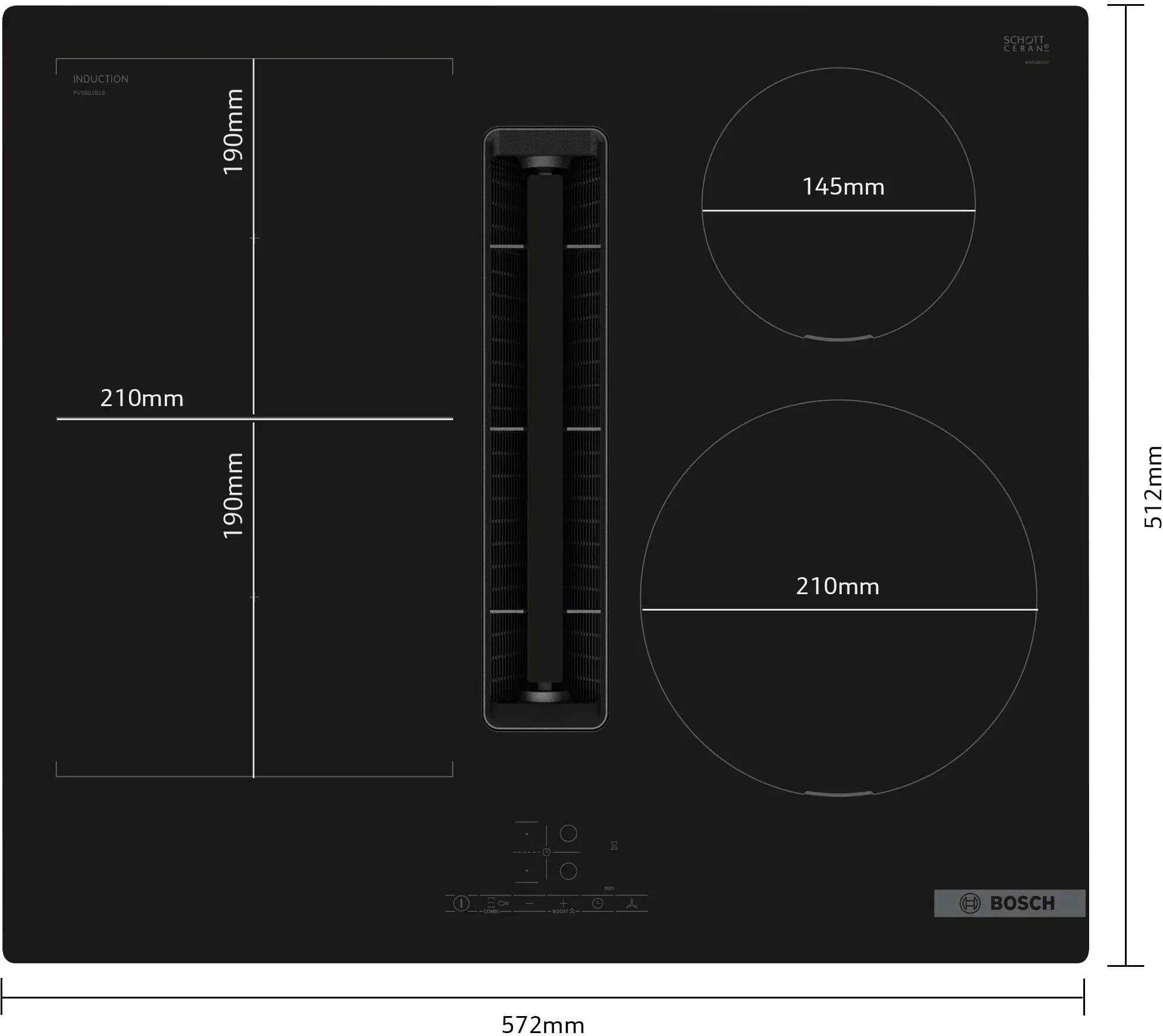 Bosch PVS601B16E induction hob with integrated ventilation, flush mount, further view 4