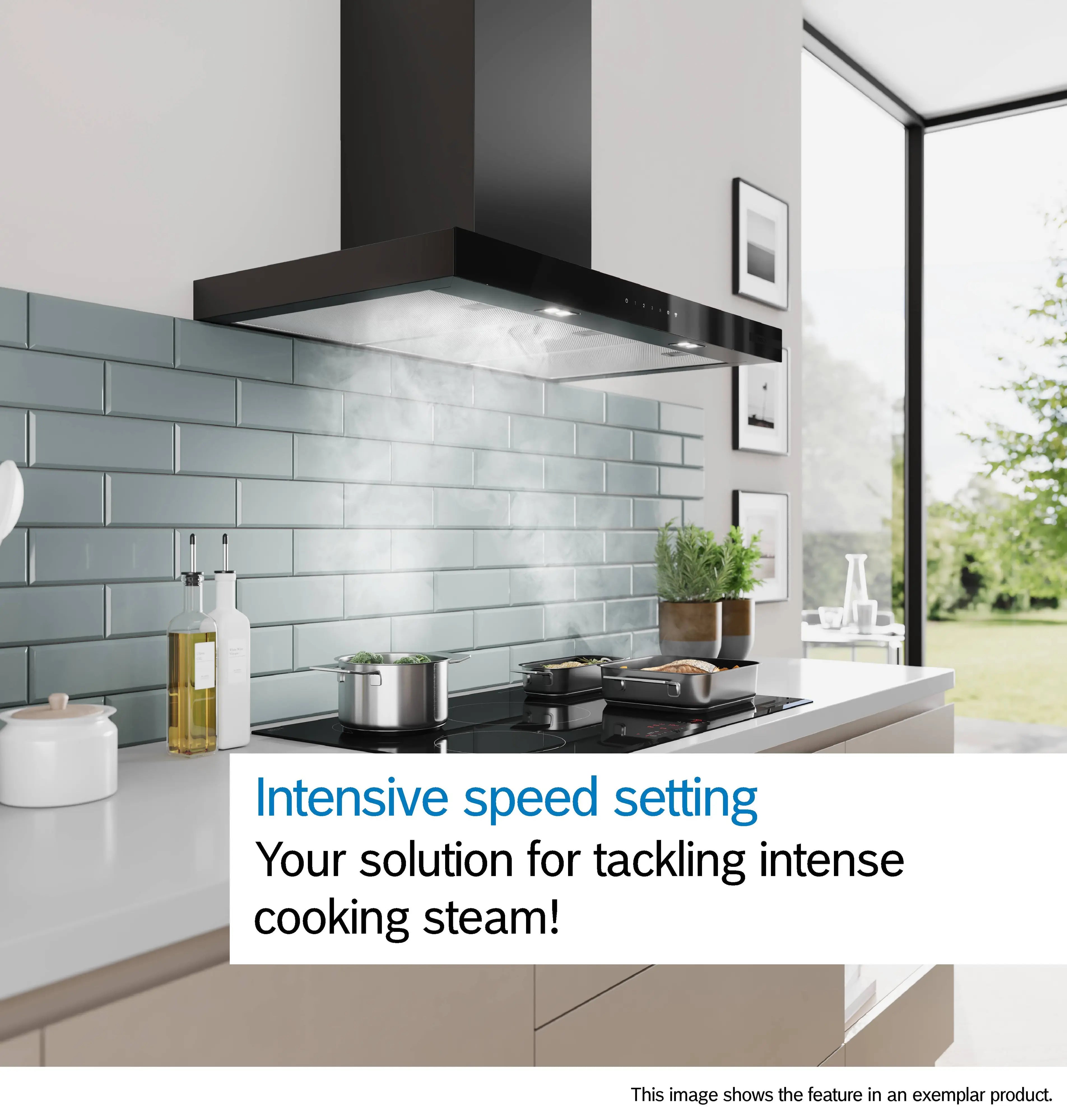 Bosch DWB97DN30 wall-mounted cooker hood in stainless steel look, further view 3