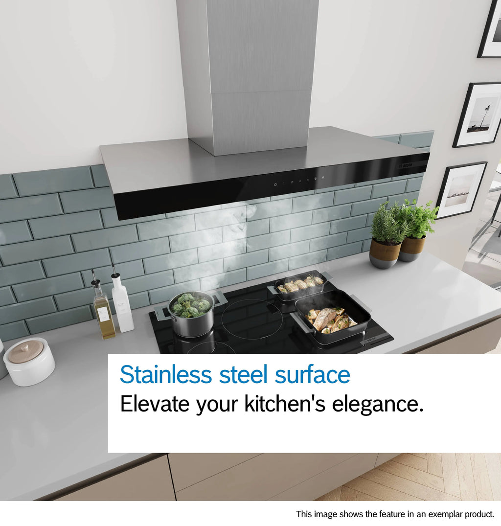 Bosch DWB97DN30 wall-mounted cooker hood in stainless steel look, further view 2