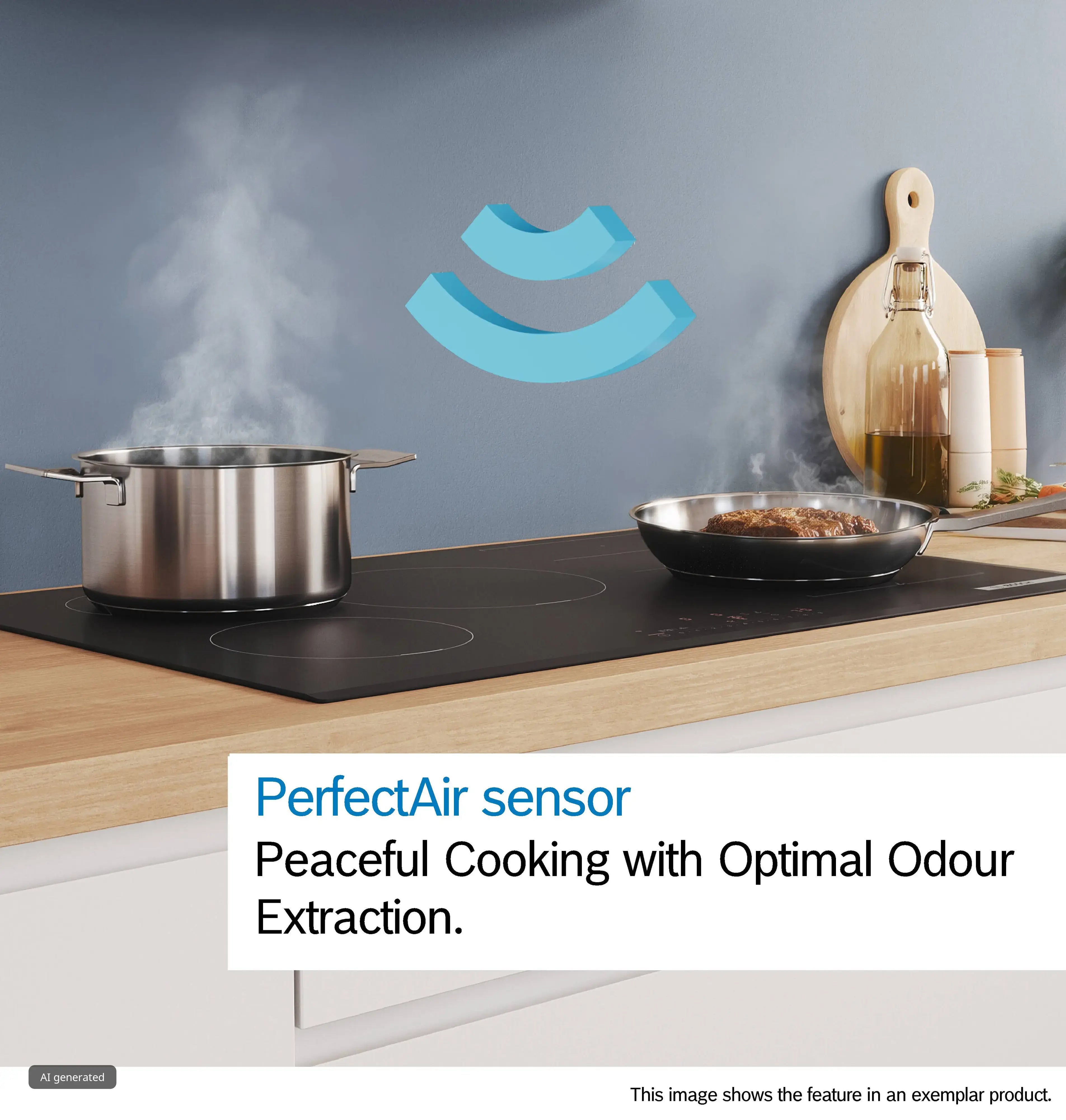 Bosch DWB98JQ50B wall-mounted cooker hood in stainless steel, further view 2