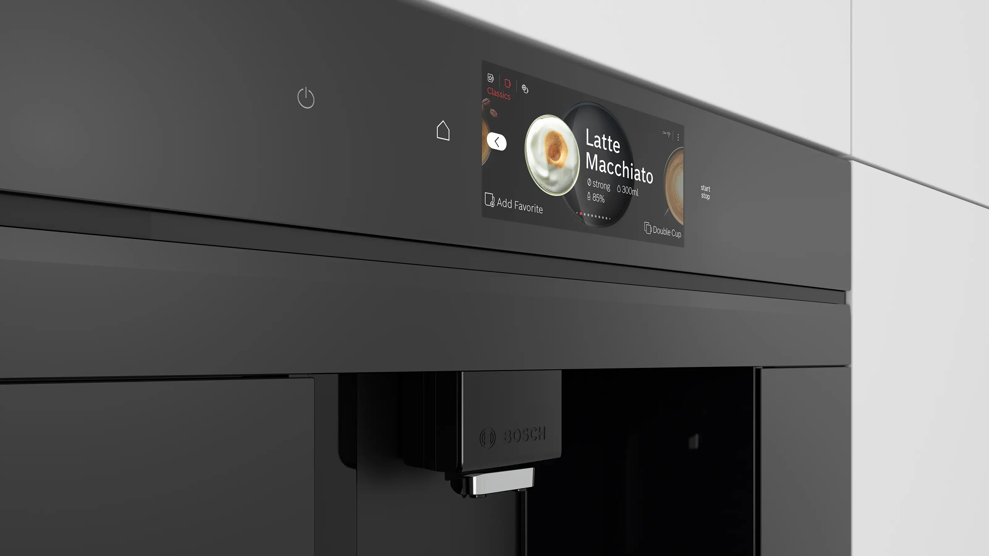Bosch CTL7181B0 built-in coffee machine, guided assist screen