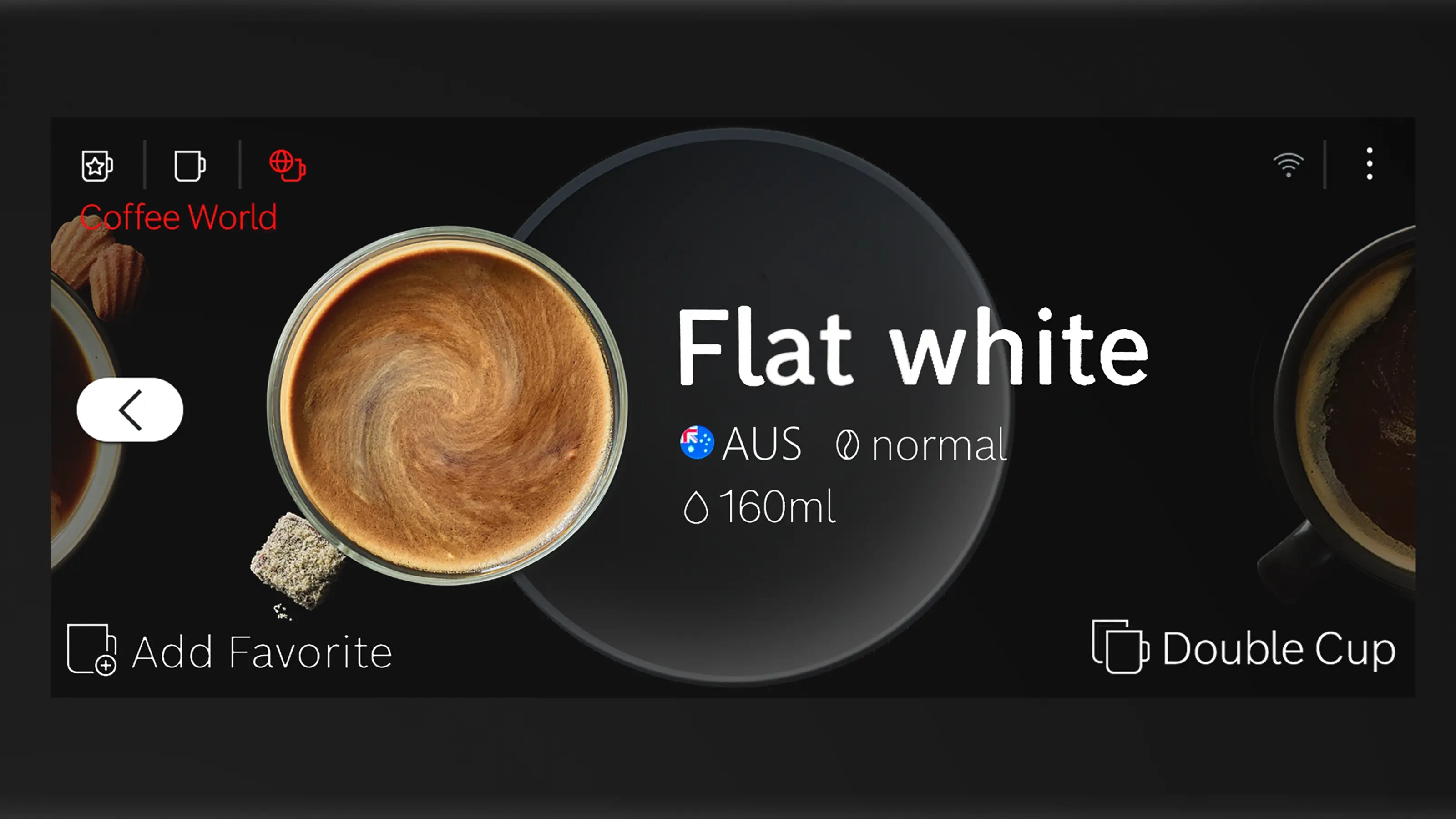 Bosch CTL7181B0 built-in coffee machine pouring a flat white